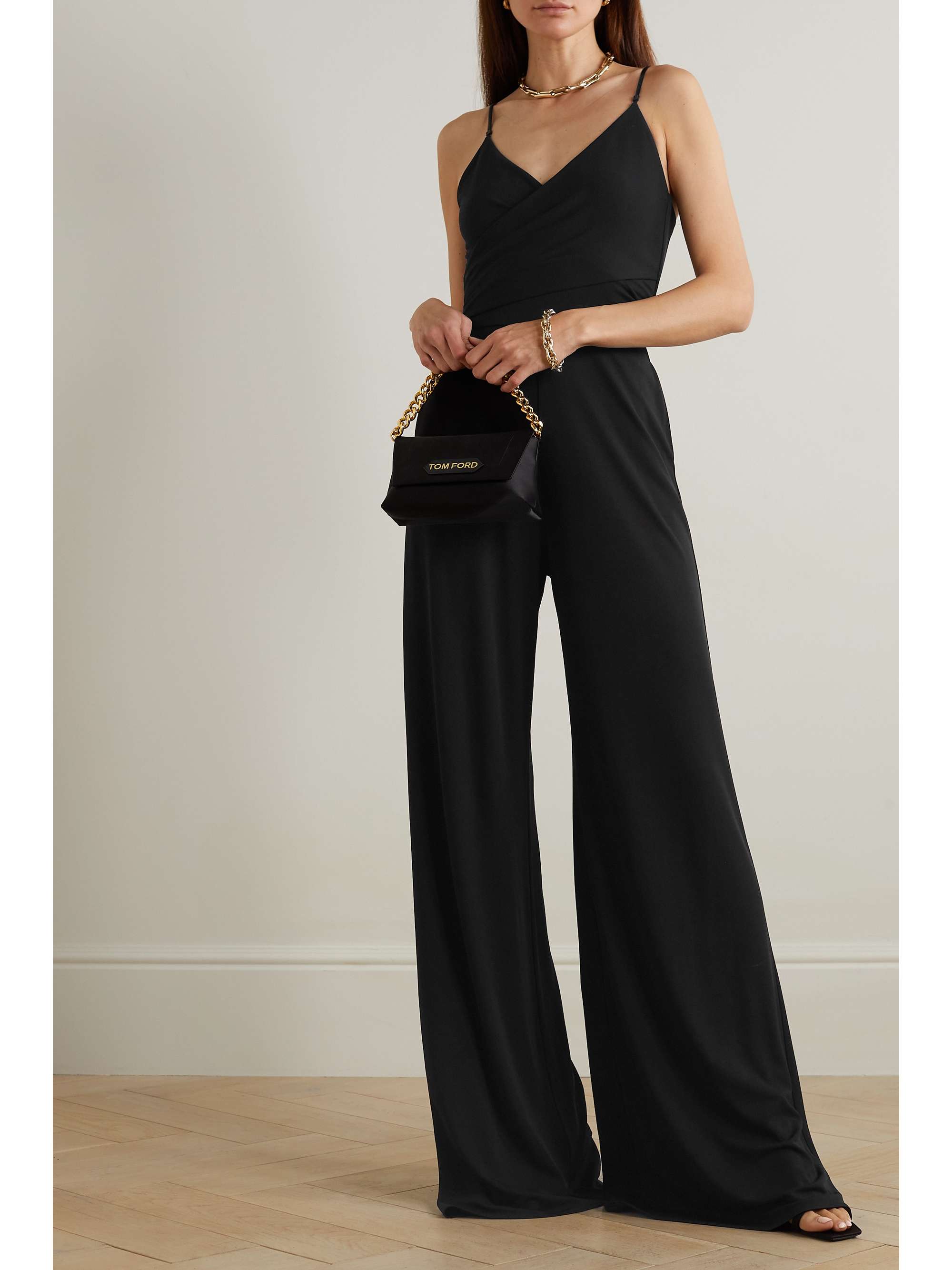 RALPH LAUREN COLLECTION Twist-front stretch-jersey wide-leg jumpsuit ...