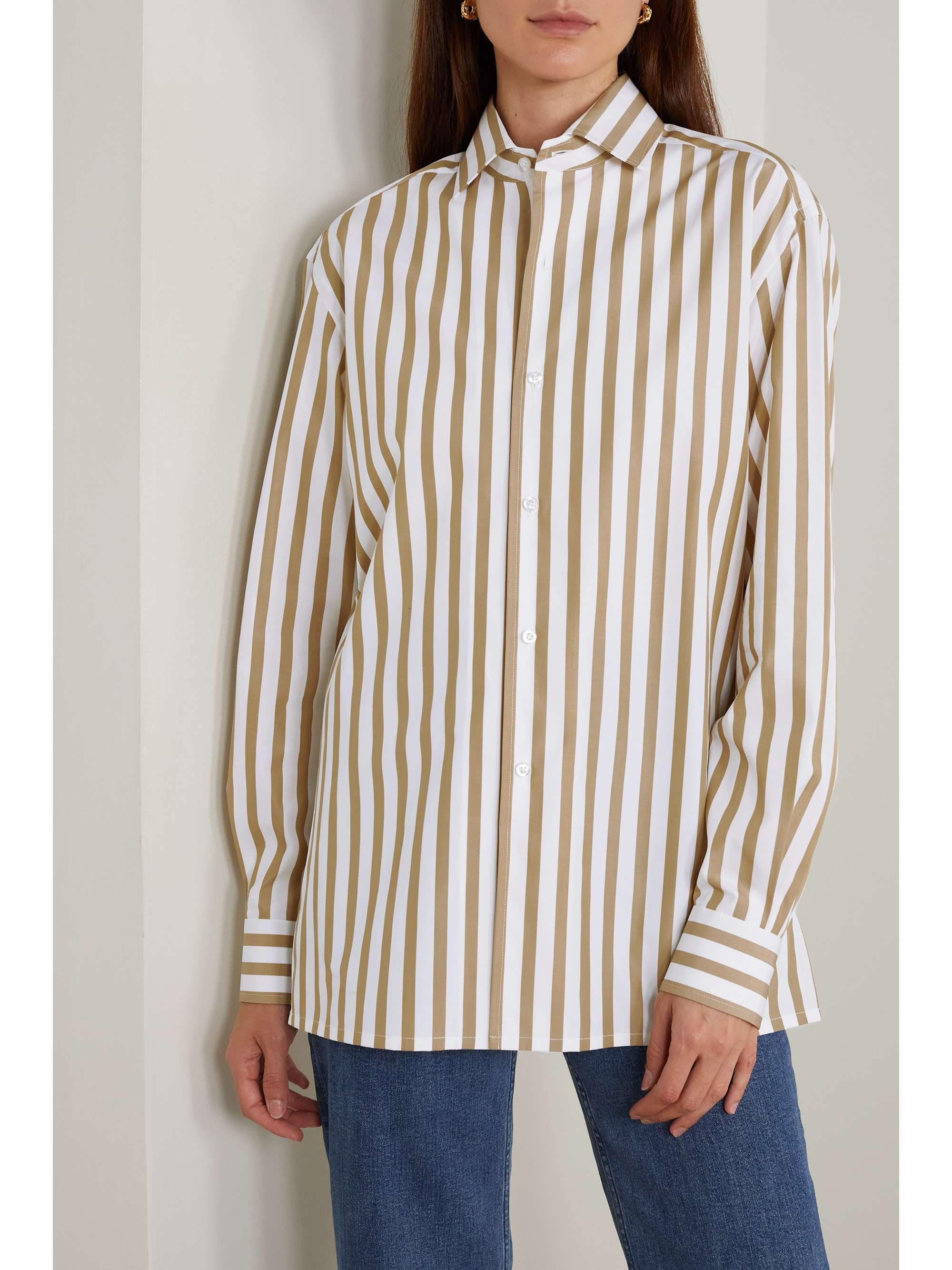 RALPH LAUREN COLLECTION Capri striped cotton-poplin shirt | NET-A-PORTER