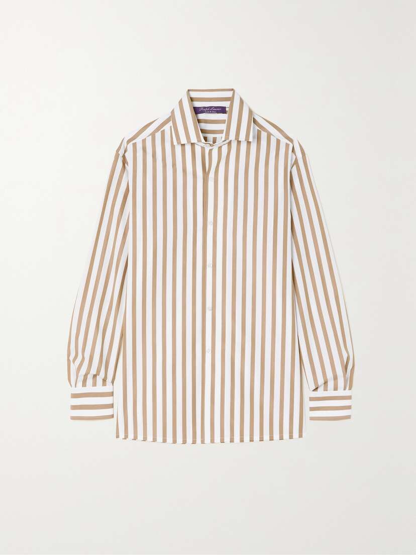 Ralph Lauren Collection Capri Striped Cotton-poplin Shirt