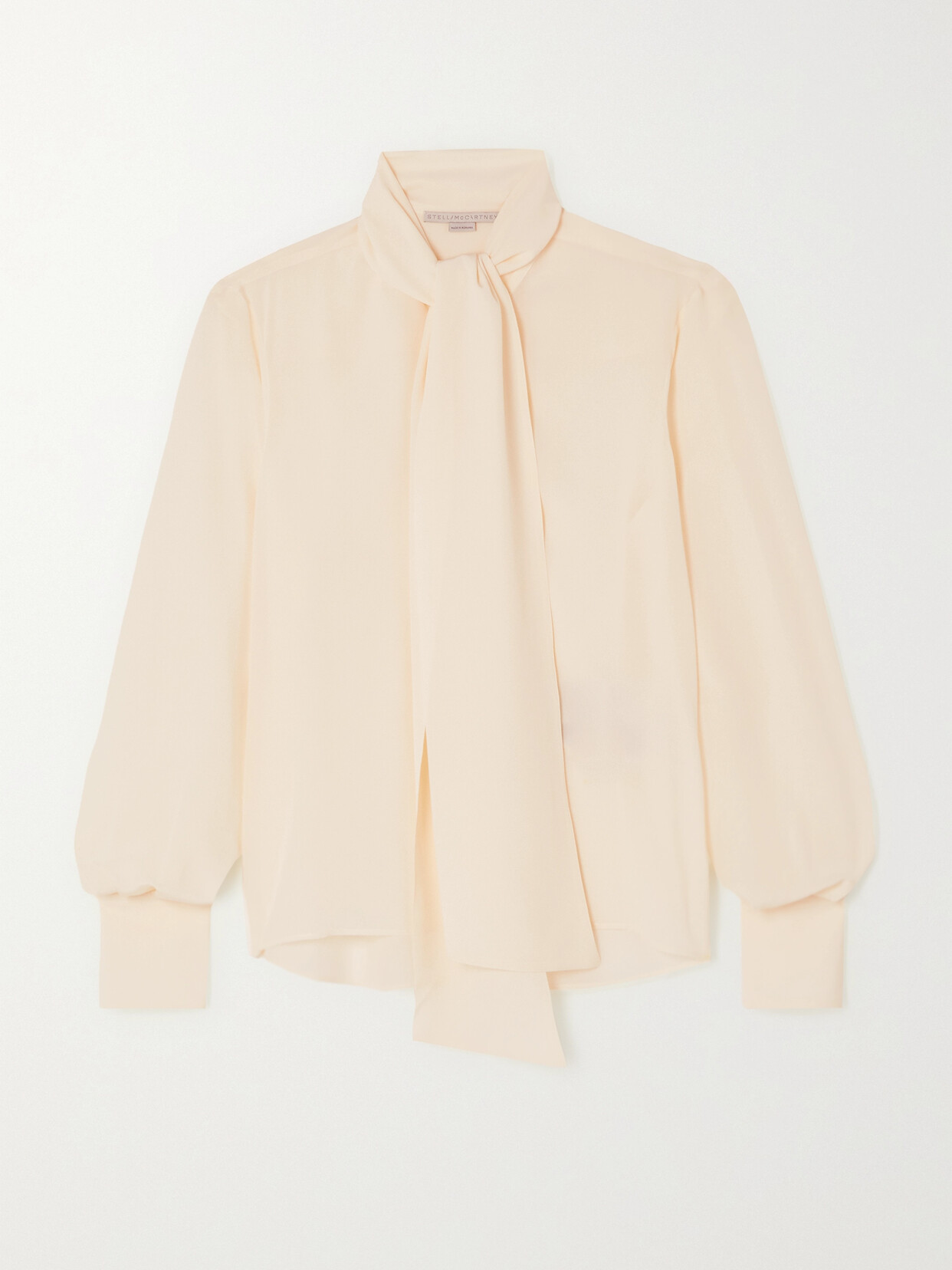 Stella McCartney + Net Sustain Tie-neck Silk Blouse - Neutrals