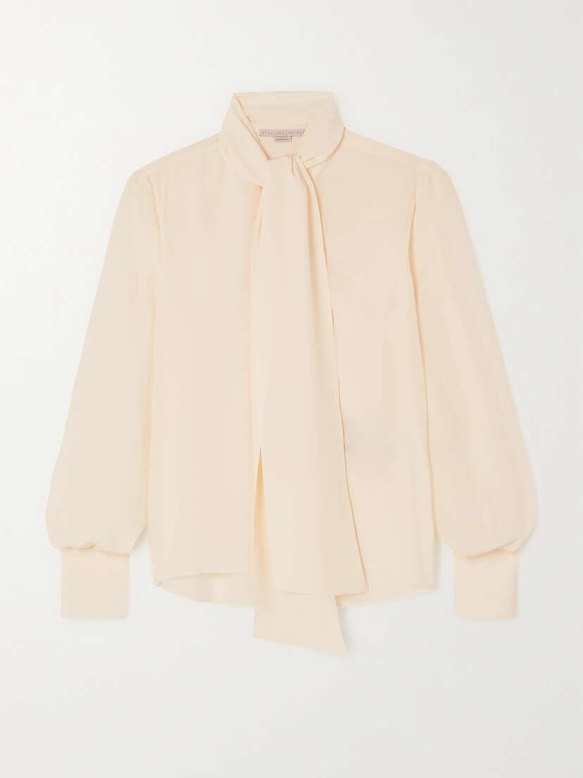 Stella McCartney + Net Sustain Tie-neck Silk Blouse