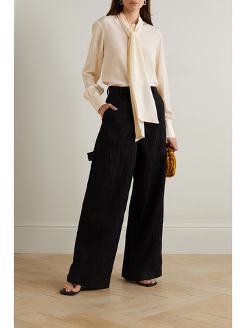 Stella McCartney + NET SUSTAIN tie-neck silk blouse