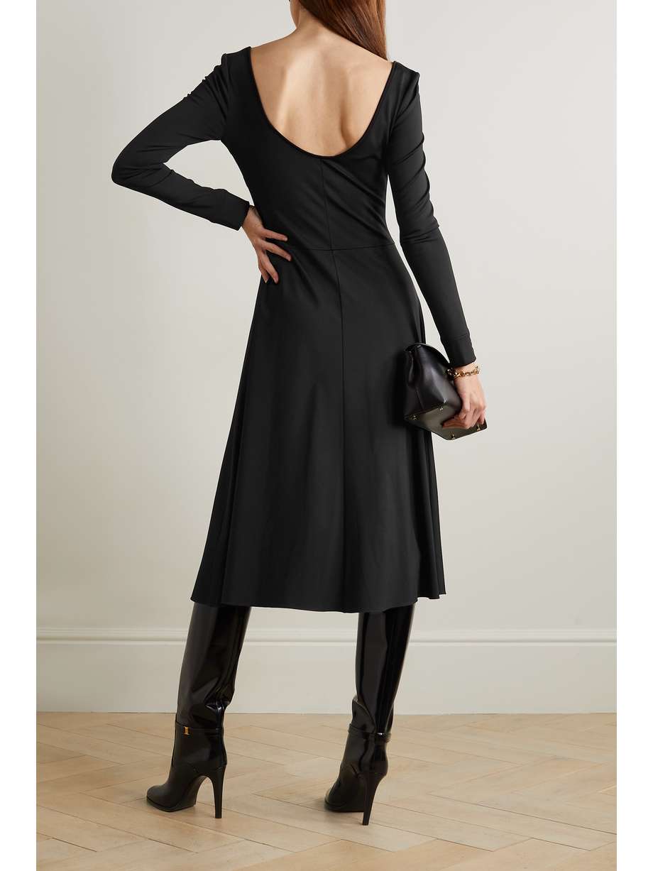 Ralph Lauren Women's Jersey Matte Midi Dress Black Size 18