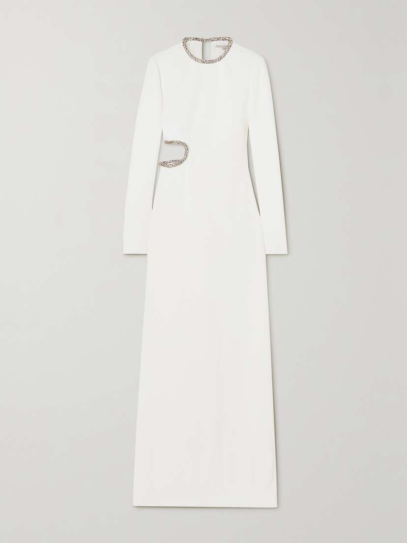 Stella McCartney + Net Sustain Cutout Crystal-embellished Cady Gown