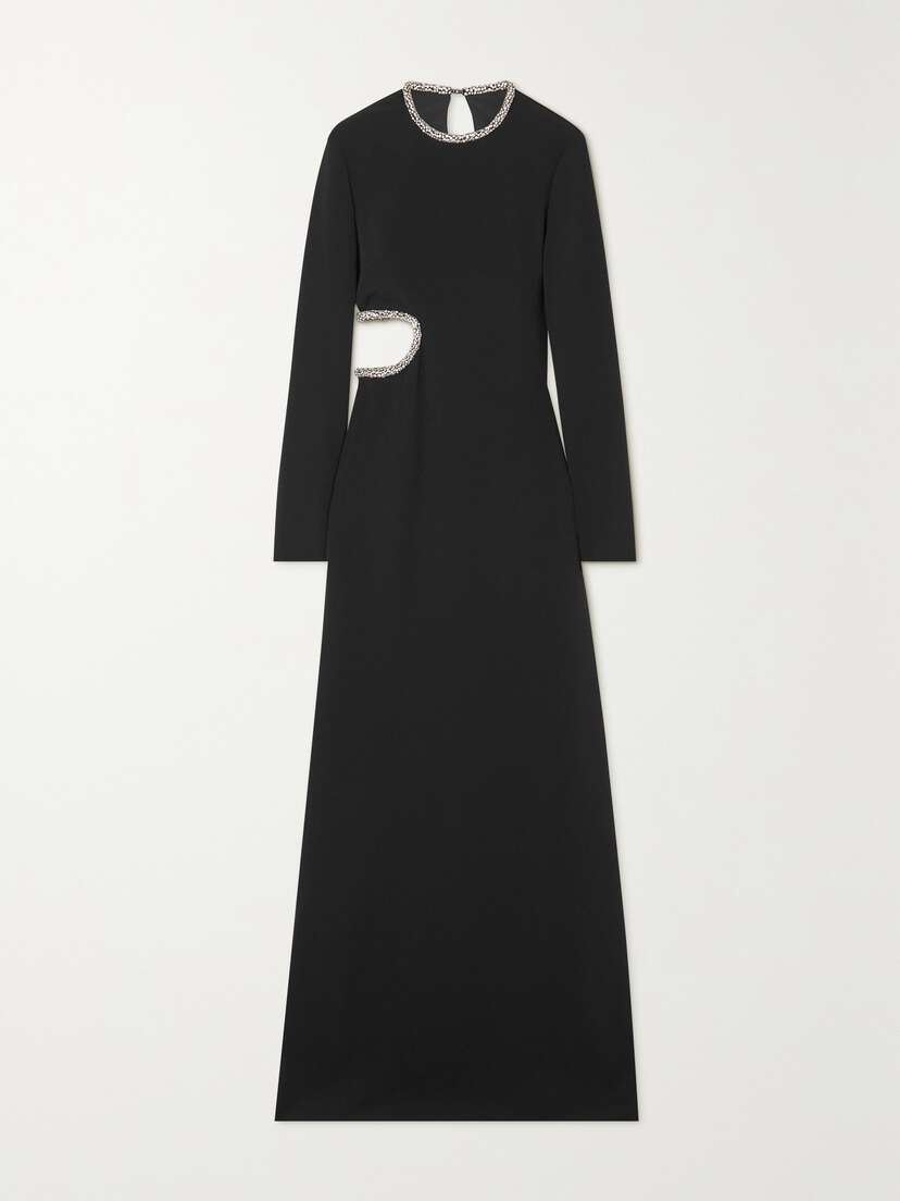 Stella McCartney + Net Sustain Cutout Crystal-embellished Cady Gown