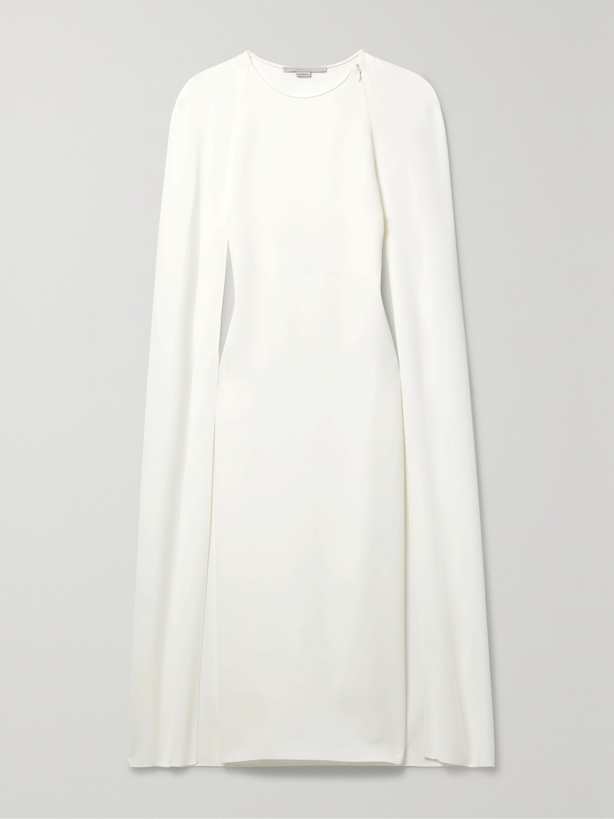 Shop Stella Mccartney + Net Sustain Cape-effect Crepe Midi Dress In White