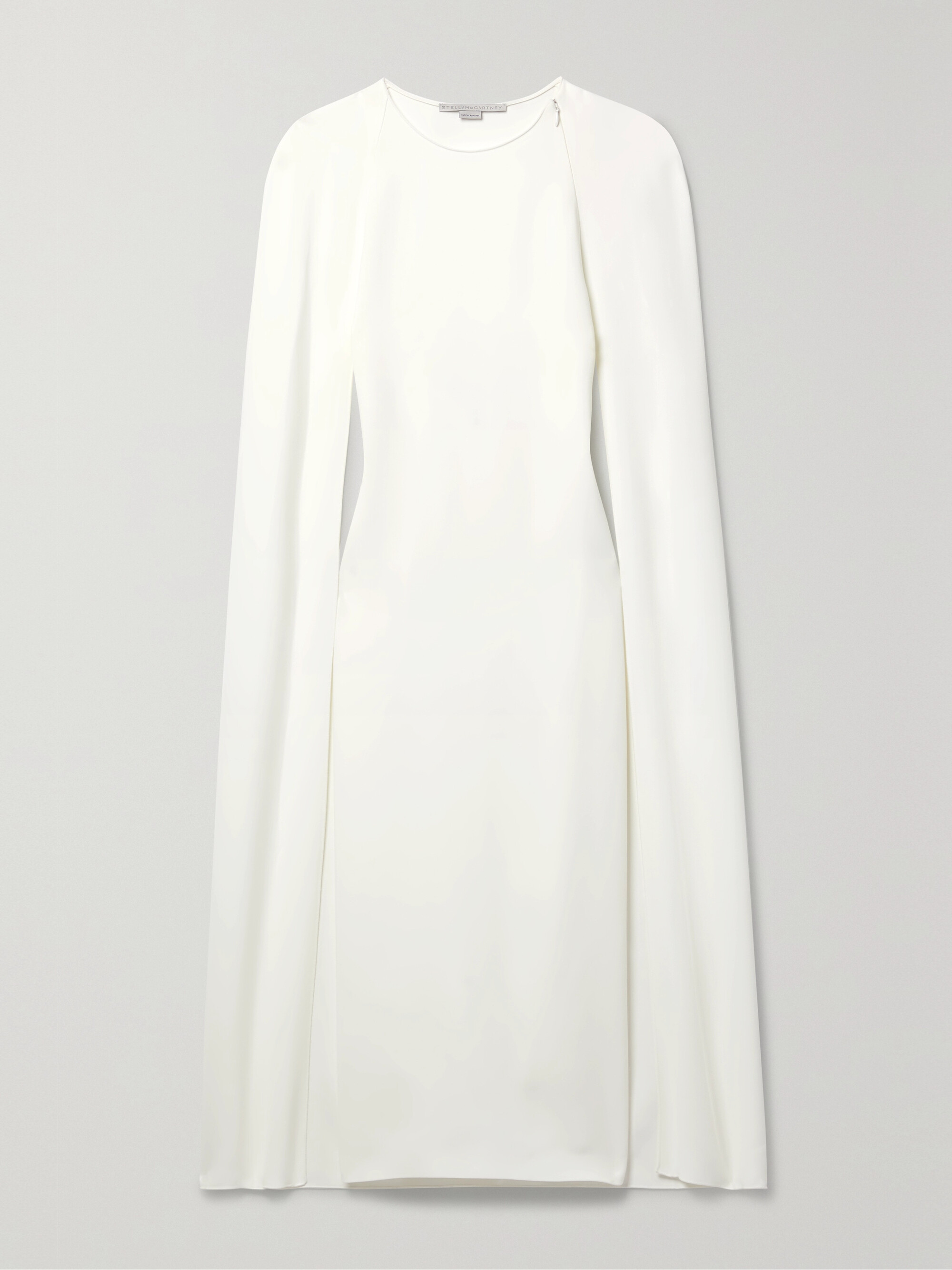 Stella McCartney + NET SUSTAIN Cape-effect crepe midi dress