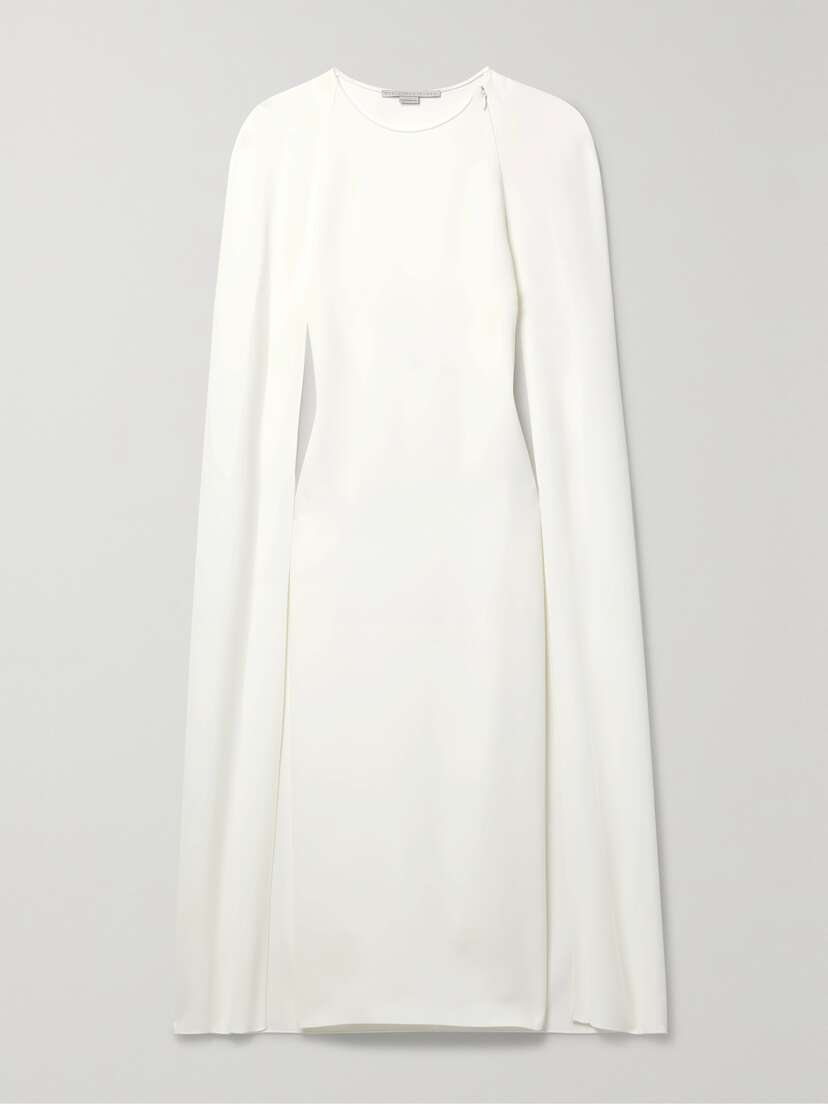 Stella McCartney + Net Sustain Cape-effect Crepe Midi Dress