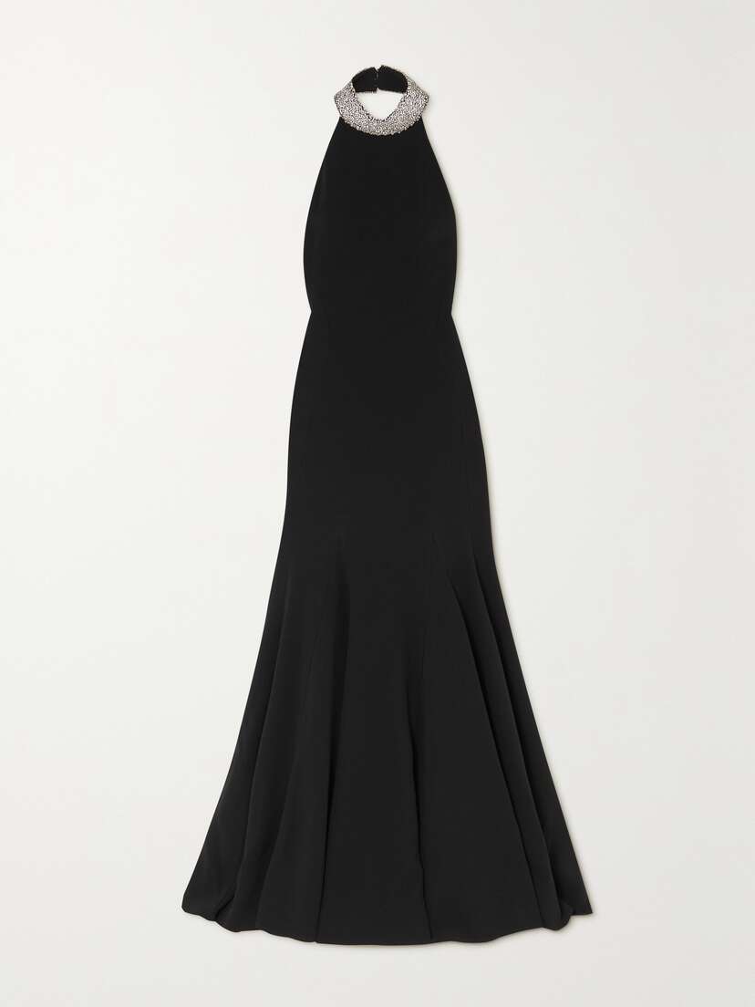 Stella McCartney + Net Sustain Open-back Crystal-embellished Cady Gown - IT40