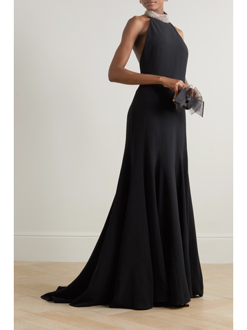 Stella McCartney + NET SUSTAIN open-back crystal-embellished cady gown