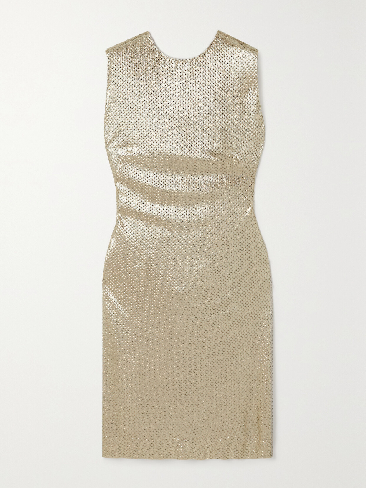 Ralph Lauren Donelle Crystal-embellished Metallic Jersey Dress In Silver