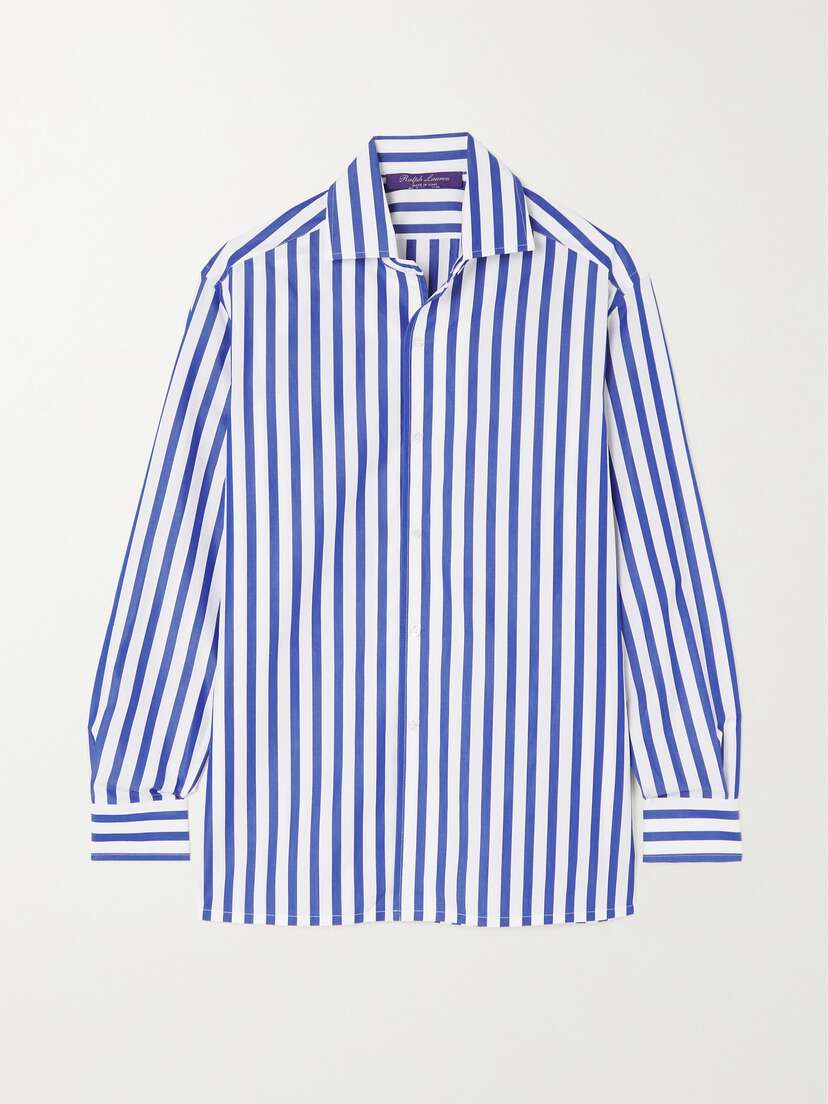 Ralph Lauren Collection Capri Striped Cotton-poplin Shirt