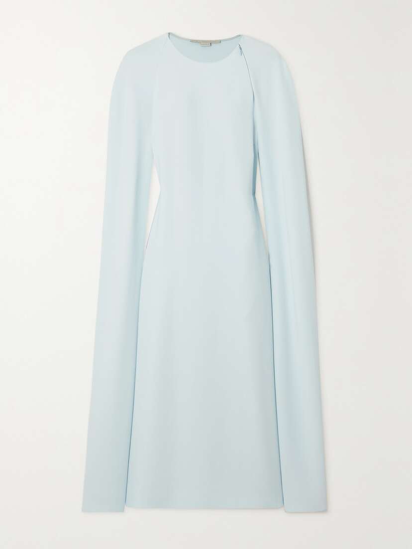 Stella McCartney + Net Sustain Cape-effect Crepe Midi Dress