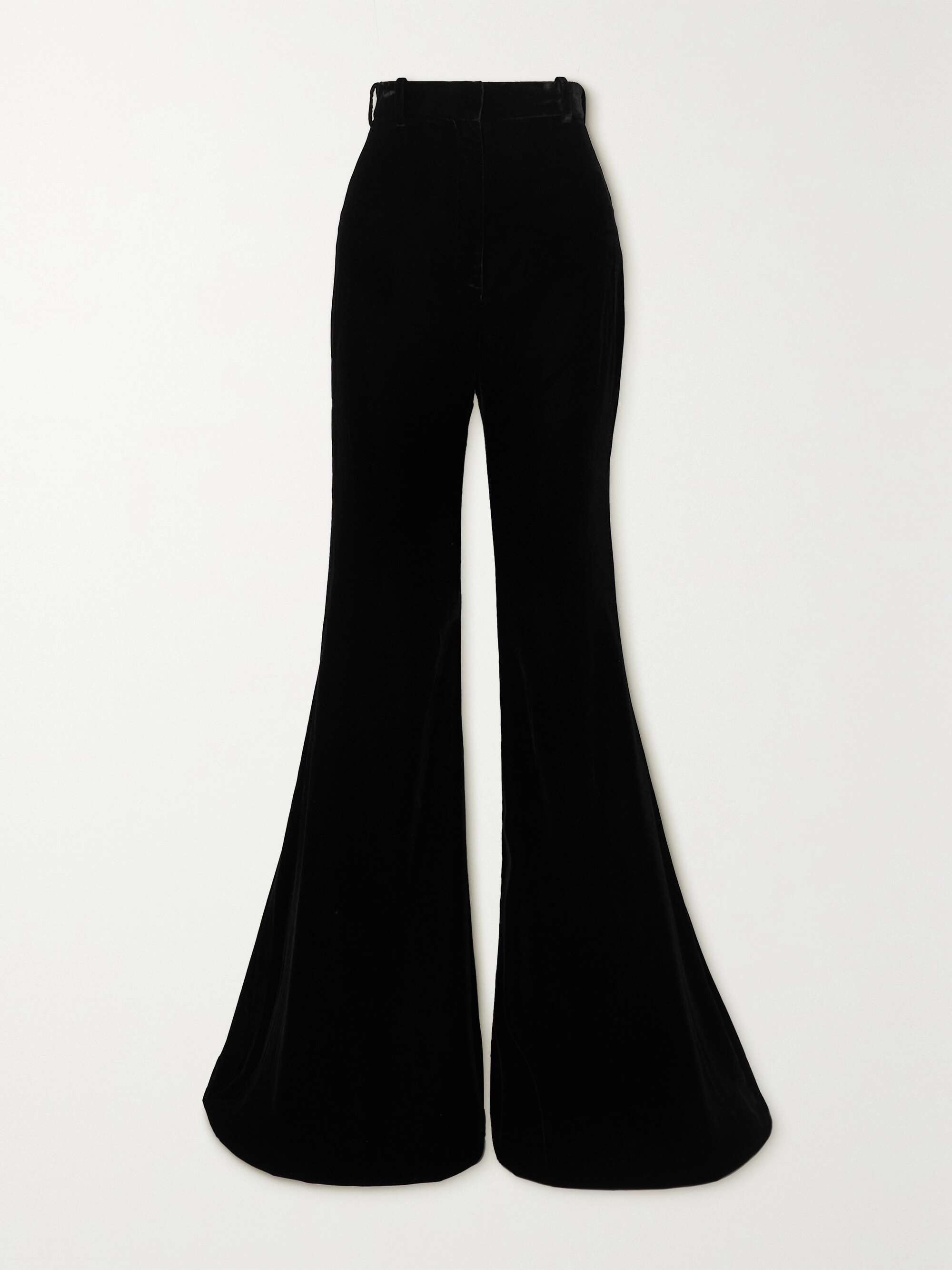 High waisted deals velvet flare pants