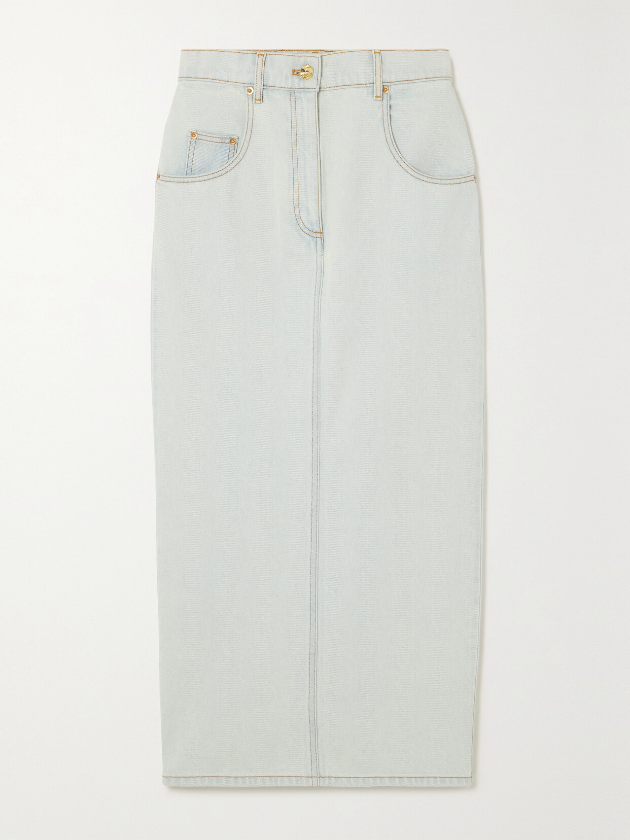 Nina Ricci Denim Midi Skirt In Blue