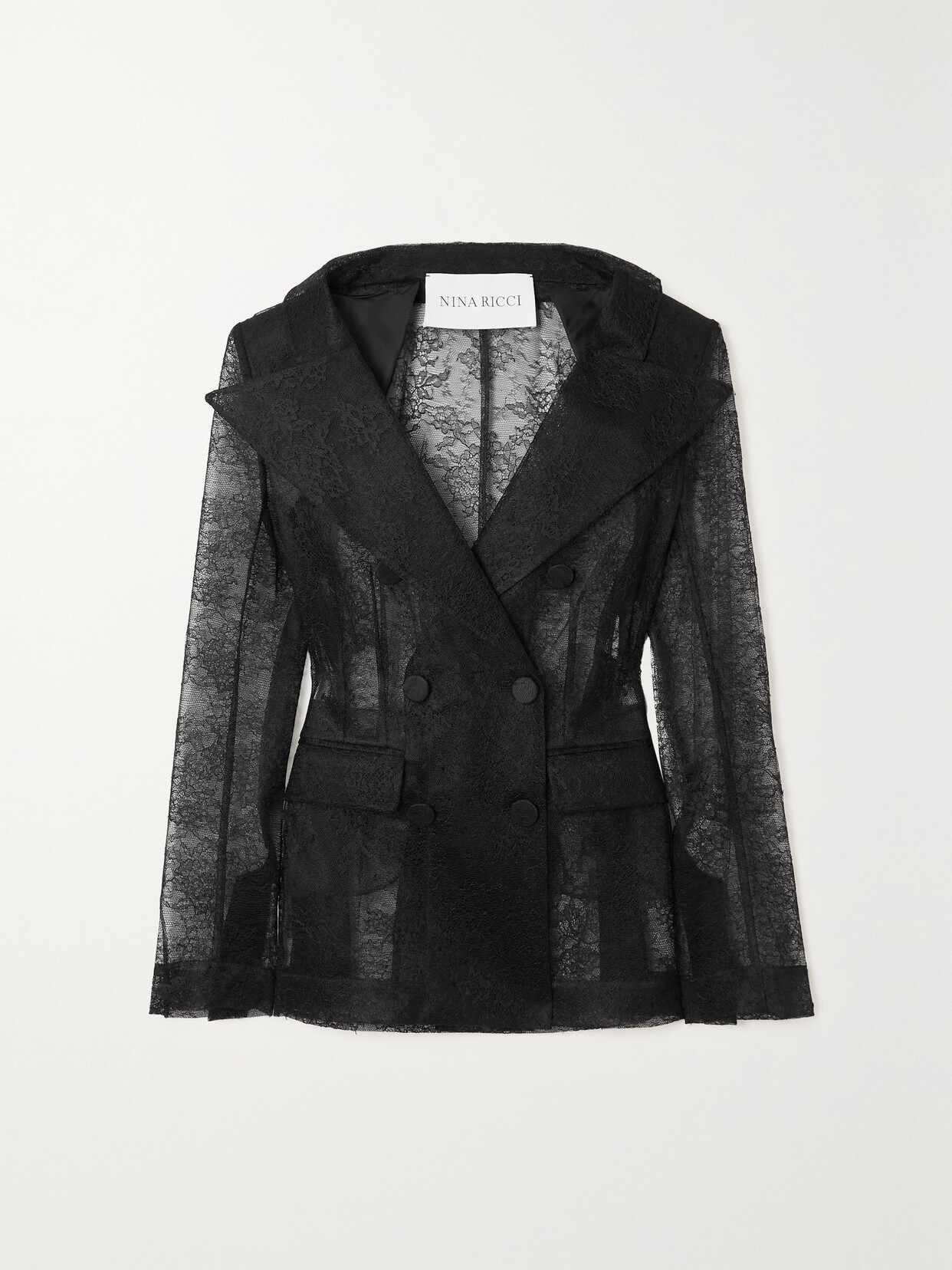 Nina Ricci - Double-breasted Lace Blazer - Black