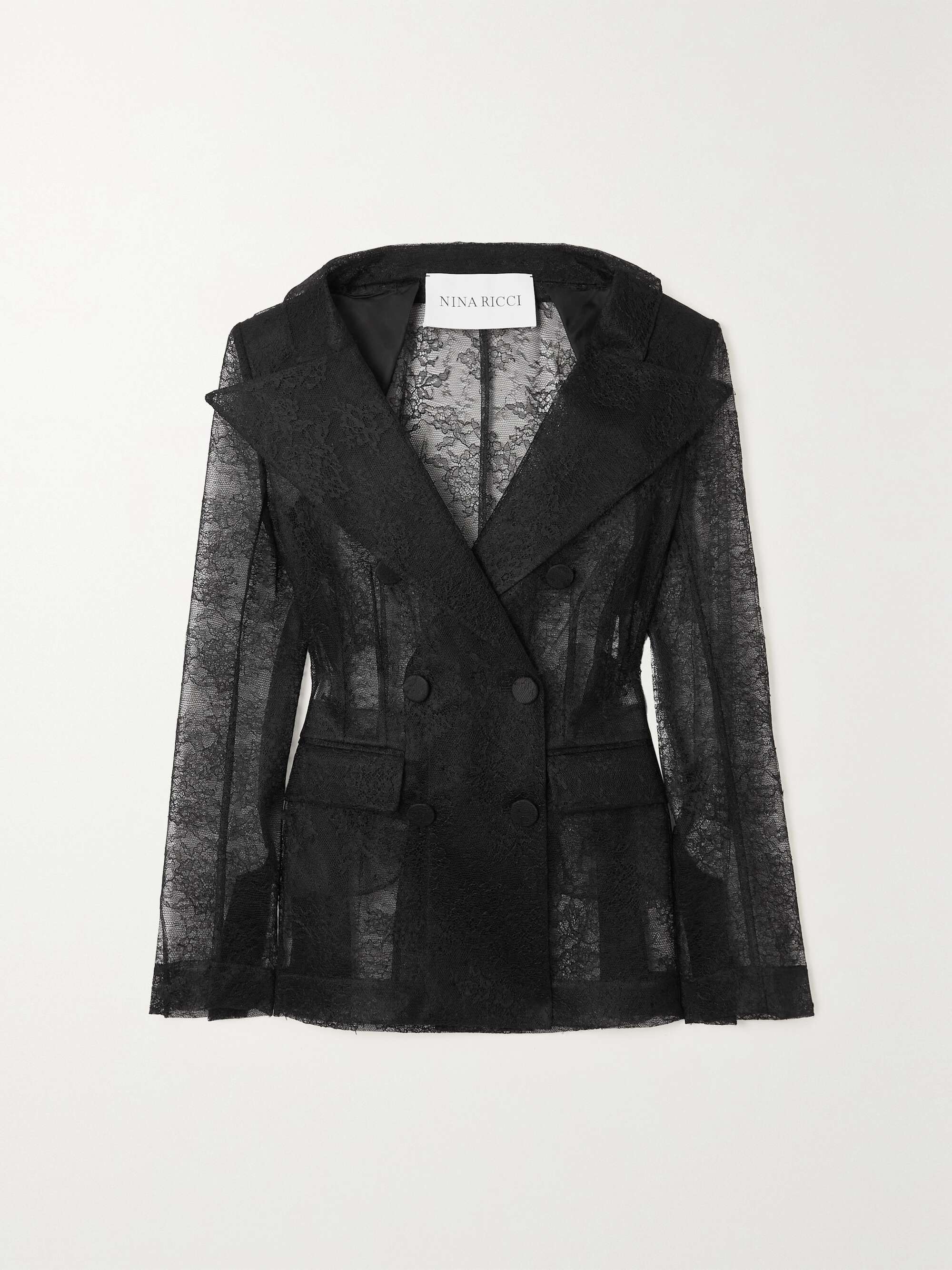 Lace blazer black top