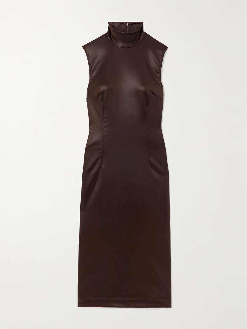 Dolce & Gabbana Coated Stretch-satin Midi Dress