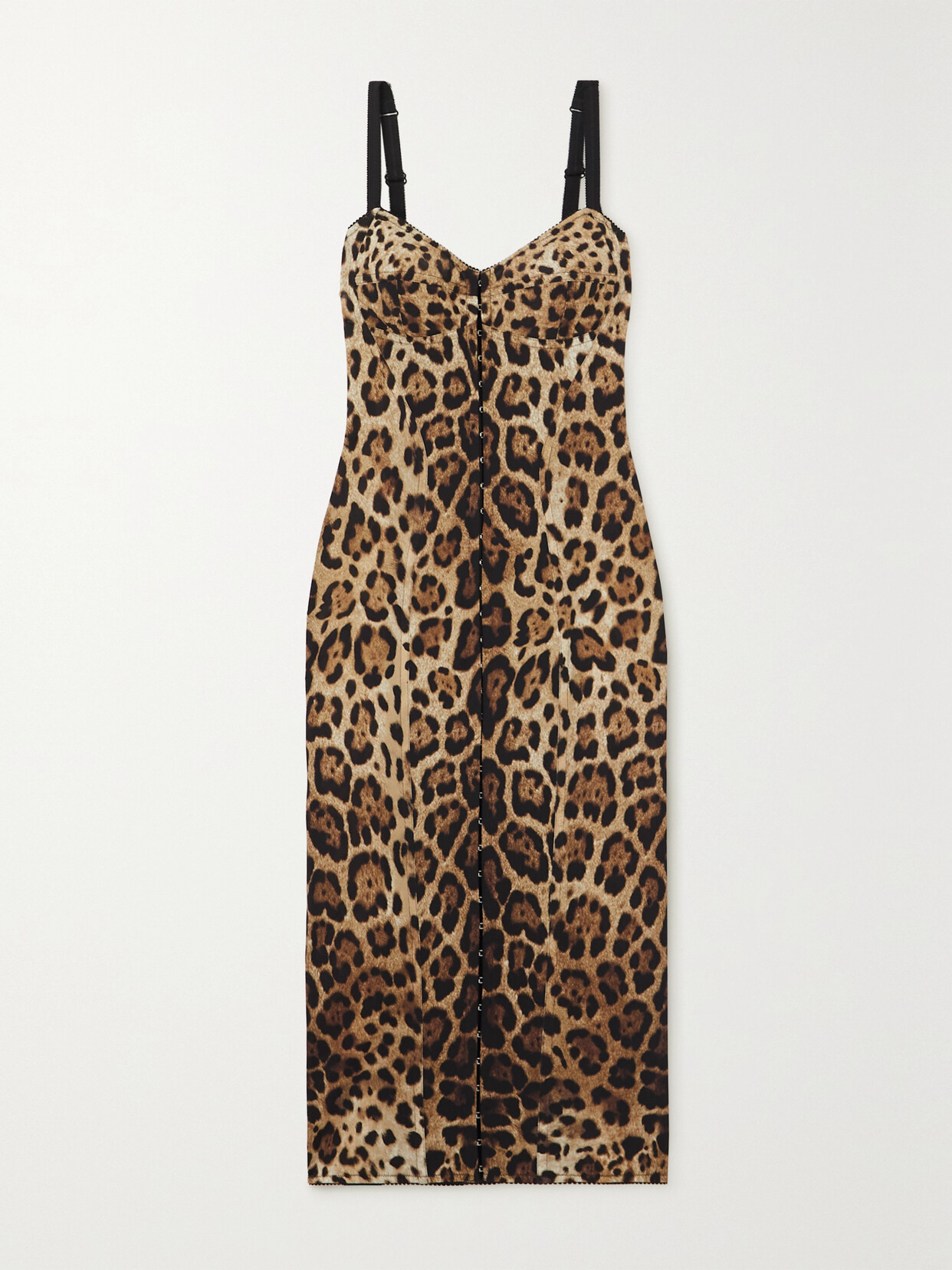 Shop Dolce & Gabbana Leopard-print Stretch-jersey Midi Dress In Animal Print