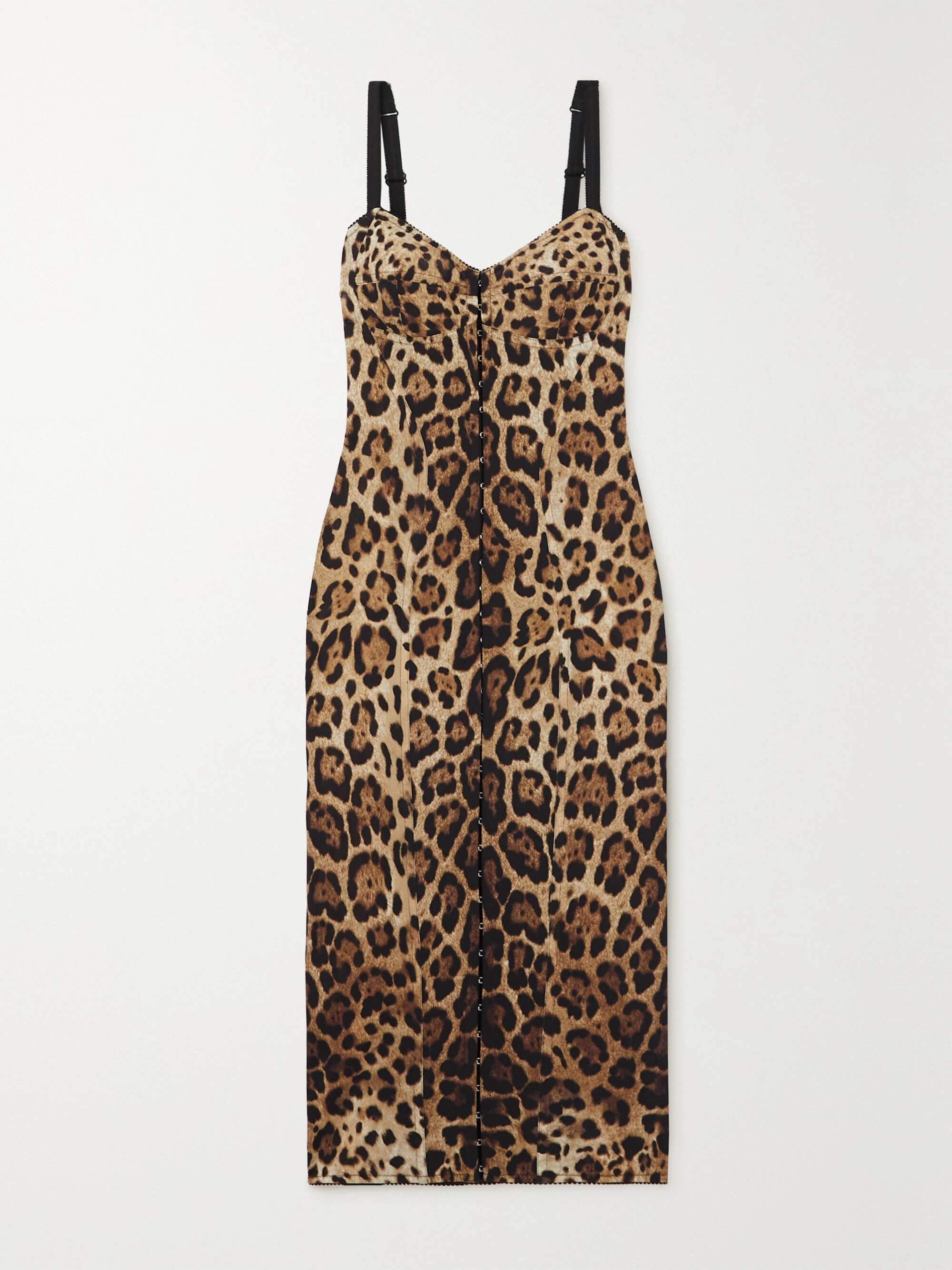 DOLCE & GABBANA Leopard-print stretch-jersey midi dress | NET-A-PORTER