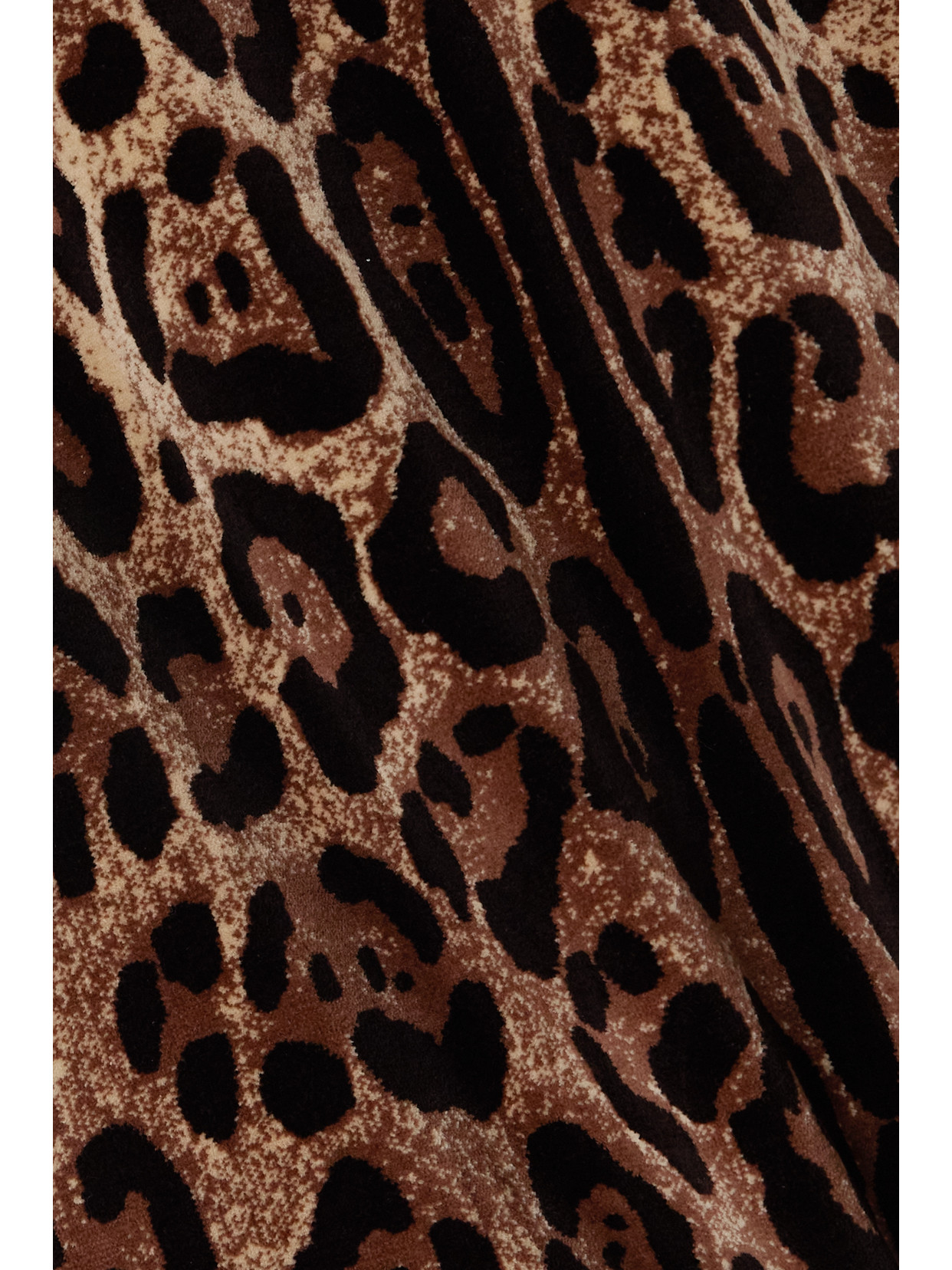 Shop Dolce & Gabbana Leopard-print Cotton-blend Chenille Midi Skirt In Animal Print