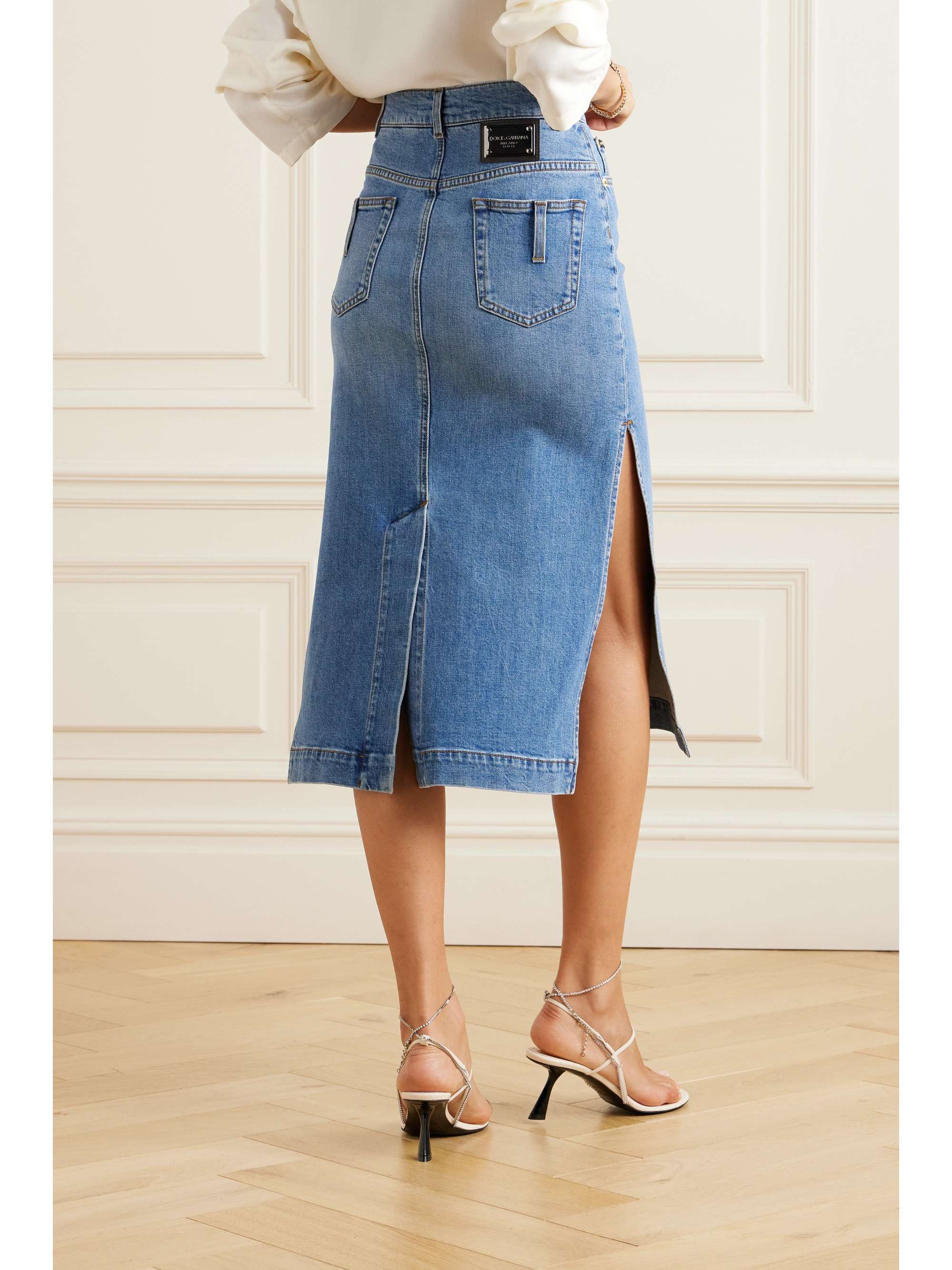 DOLCE & GABBANA Denim midi skirt | NET-A-PORTER