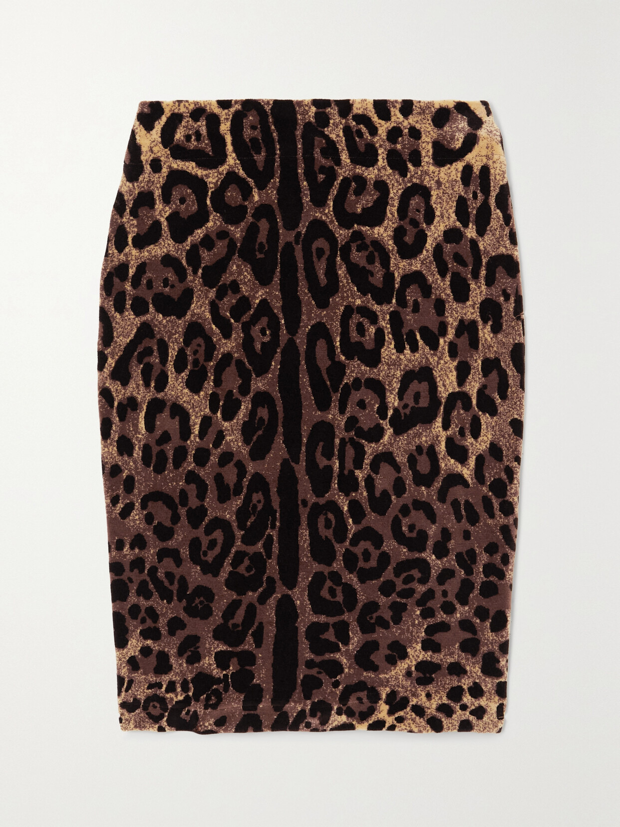 Shop Dolce & Gabbana Leopard-print Cotton-blend Chenille Mini Skirt In Animal Print