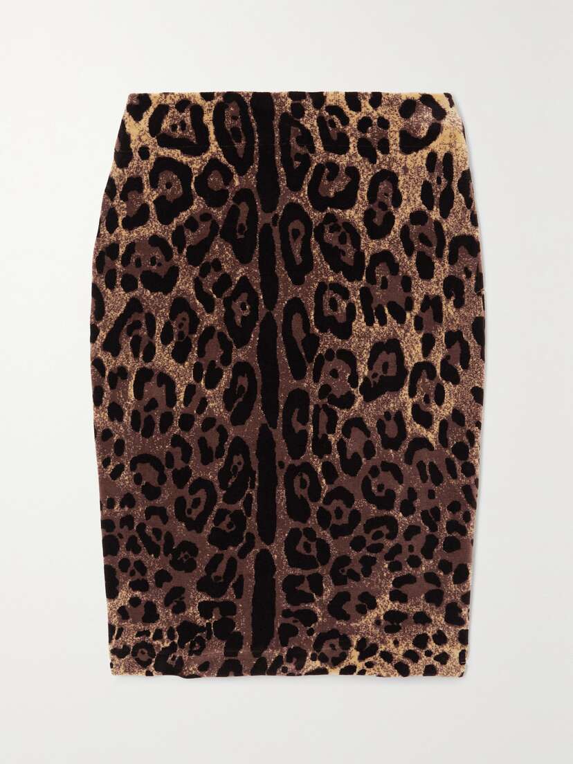 Dolce & Gabbana Leopard-print Cotton-blend Chenille Mini Skirt