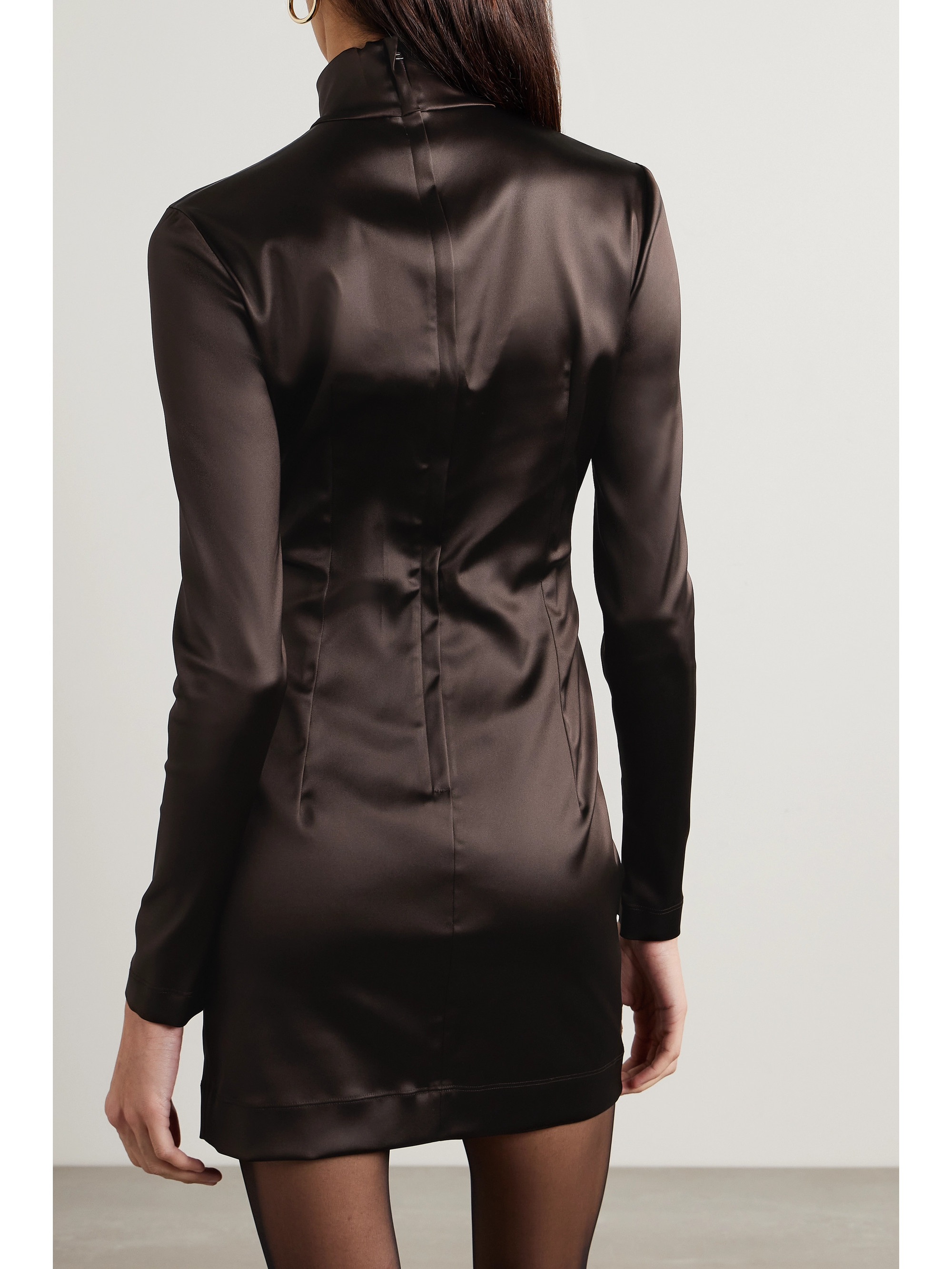 Dolce&Gabbana Coated stretch-satin mini dress