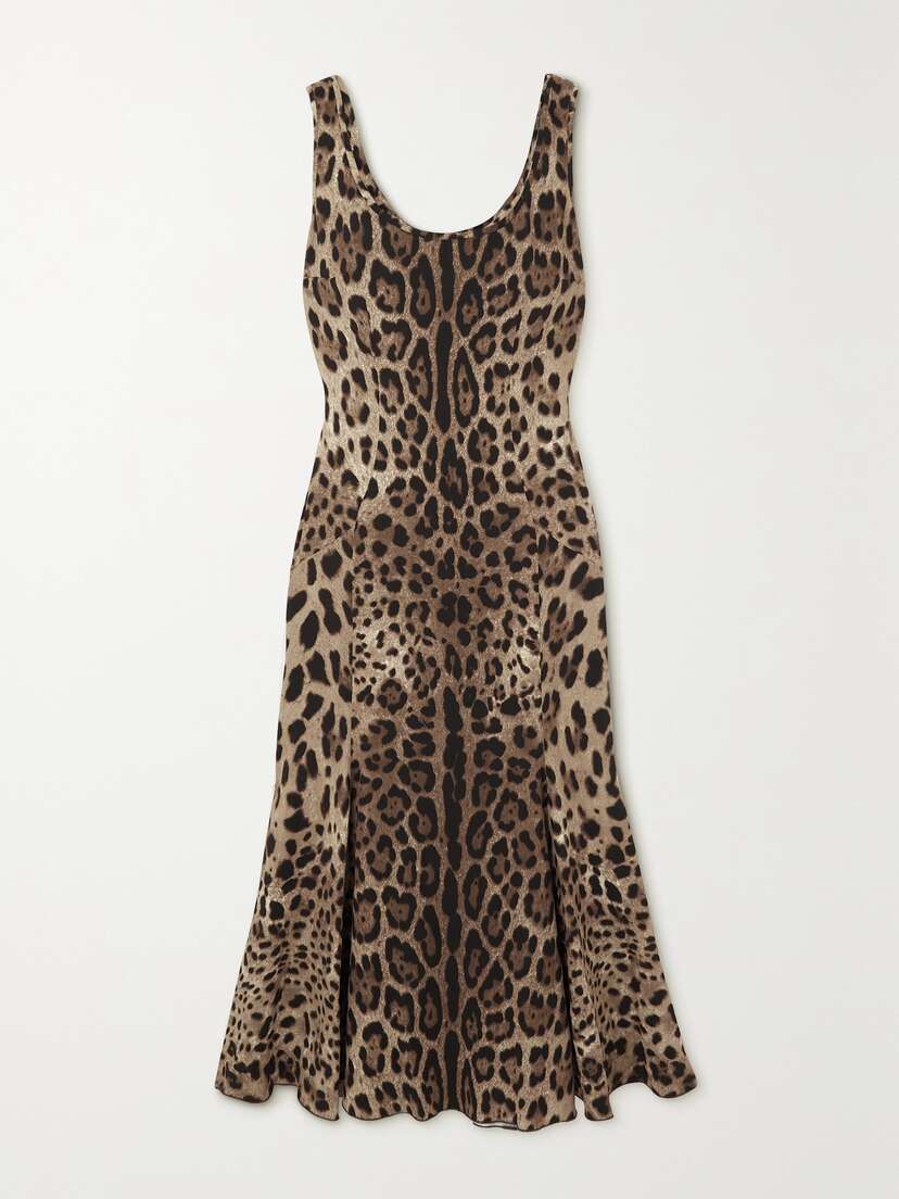 Dolce & Gabbana Leopard-print Chenille Midi Dress