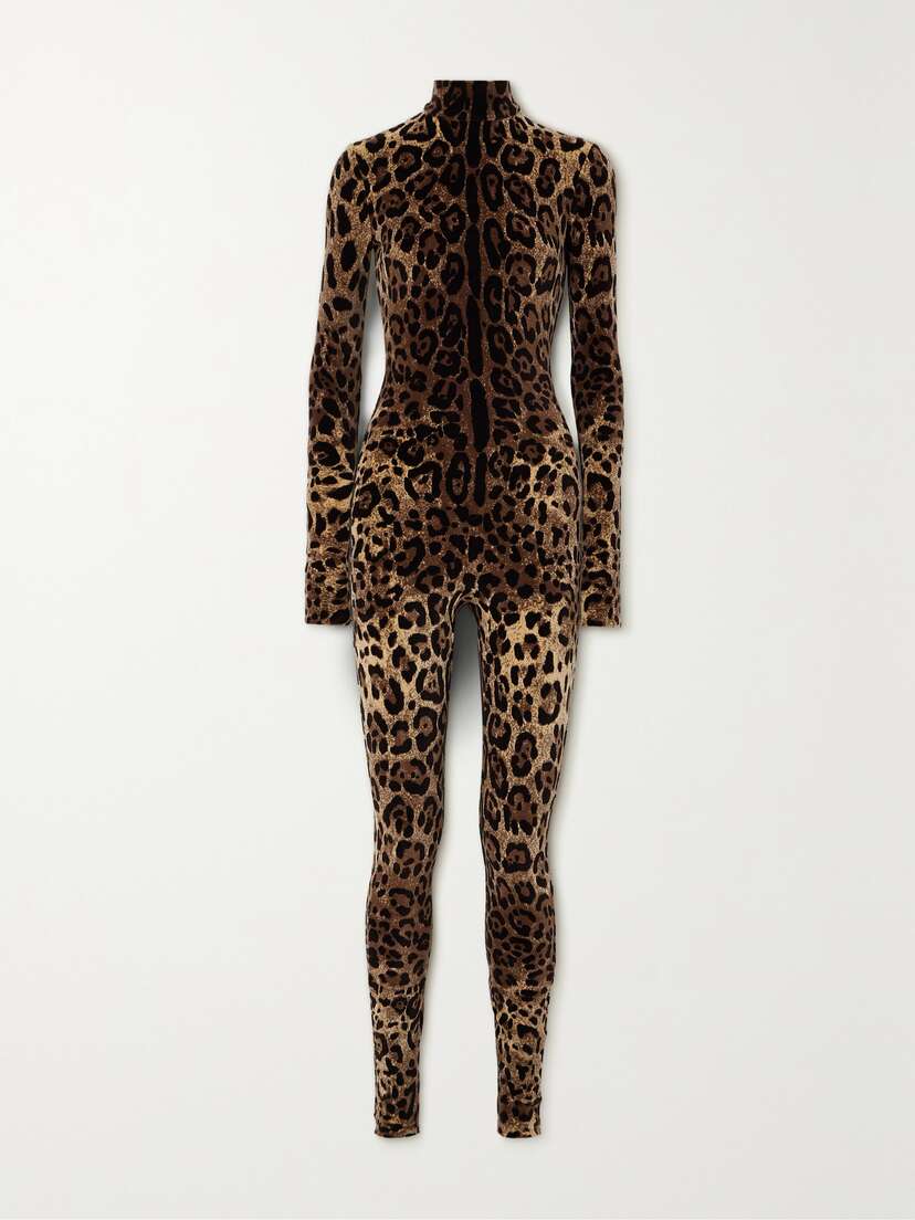 Dolce & Gabbana Kim Leopard-print Cotton-blend Chenille Jumpsuit