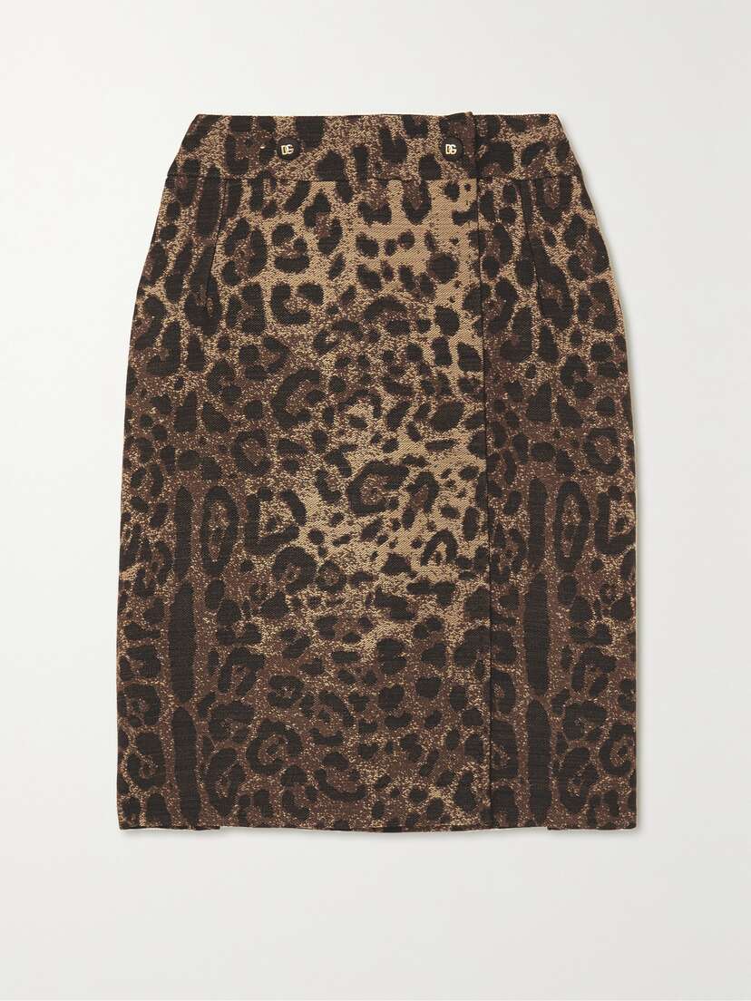 Dolce & Gabbana Leopard-print Wool-blend Jacquard Mini Skirt