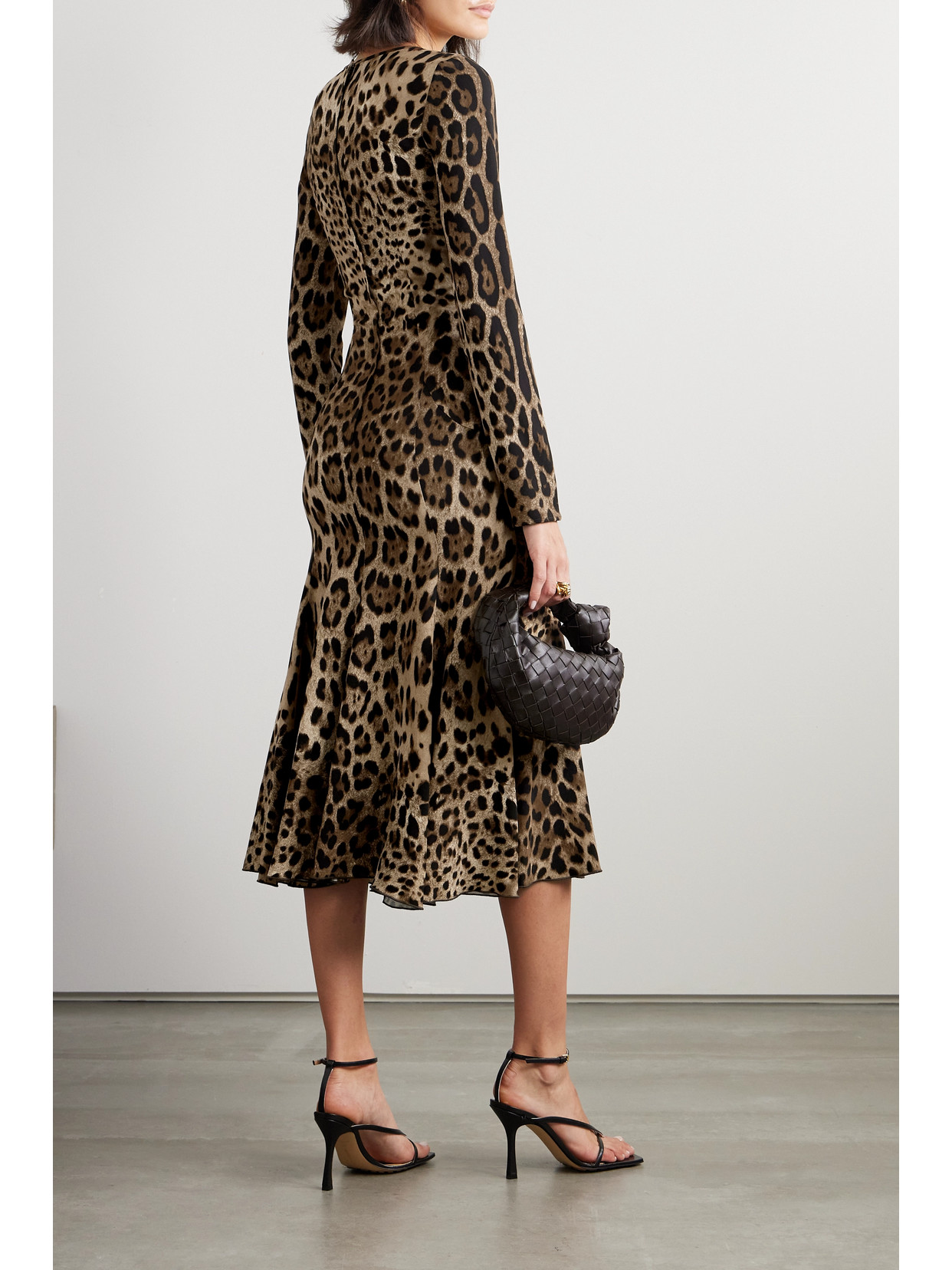Dolce & Gabbana Leopard-print Jersey Midi Dress In Animal Print