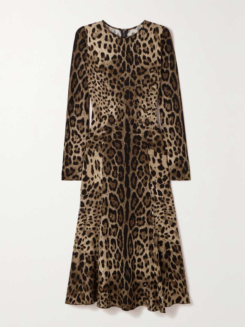 Dolce & Gabbana Leopard-print Jersey Midi Dress