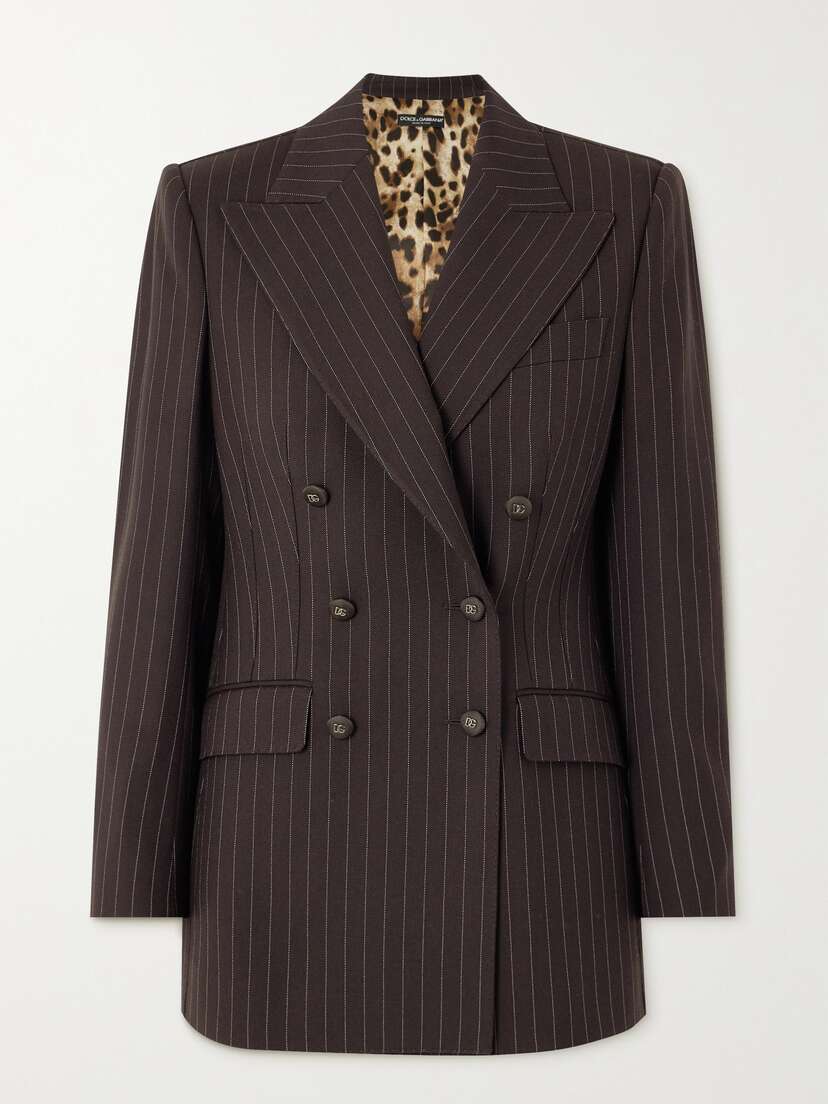 Dolce & Gabbana Pinstriped Double-breasted Wool-twill Blazer