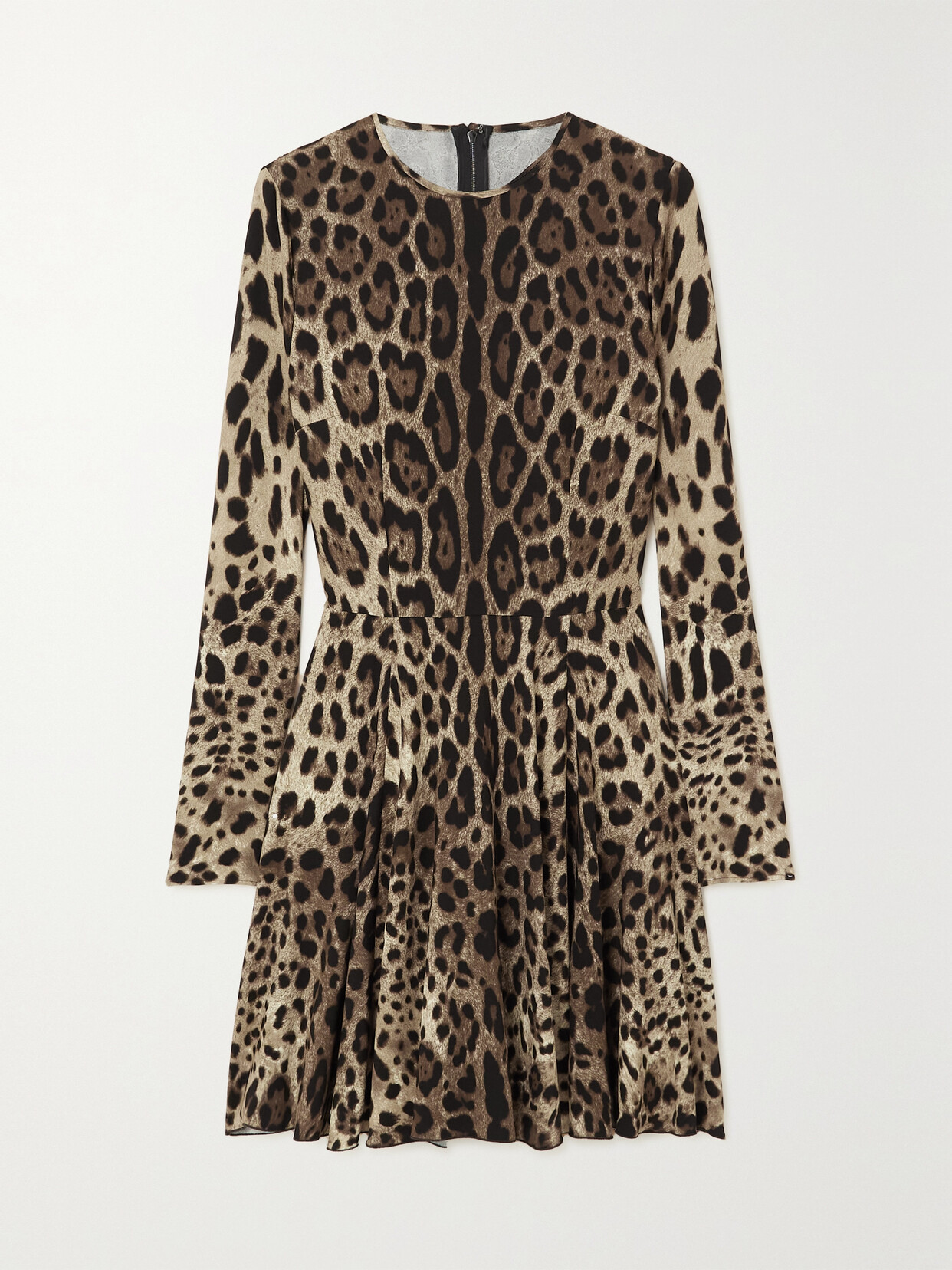 Dolce & Gabbana Leopard-print Stretch-satin Mini Dress In Animal Print