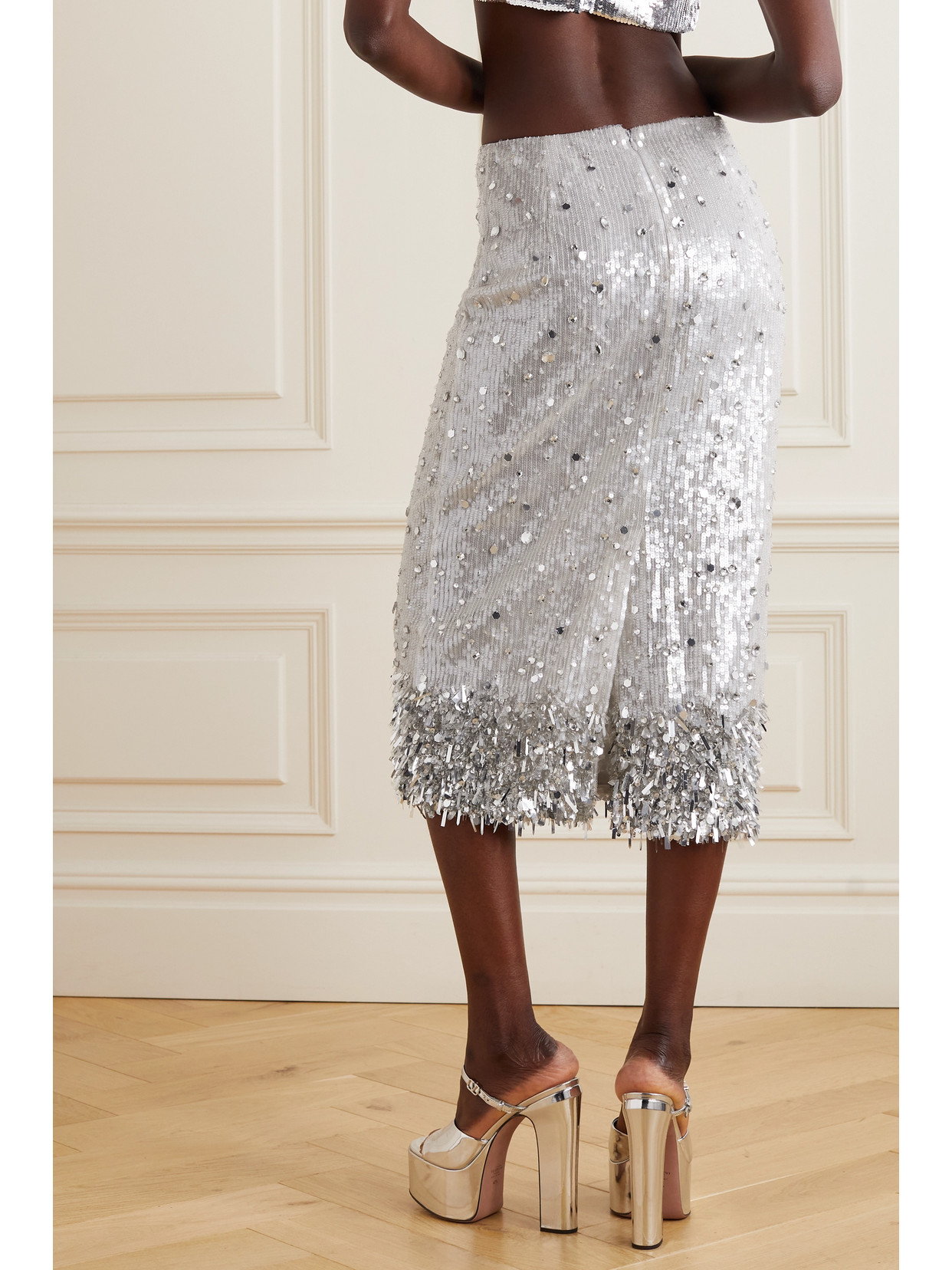 Garavani - Embellished Sequined Tulle Midi