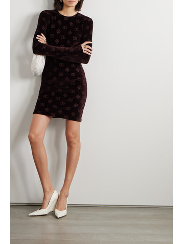 Dolce&Gabbana Cotton-velvet jacquard mini dress