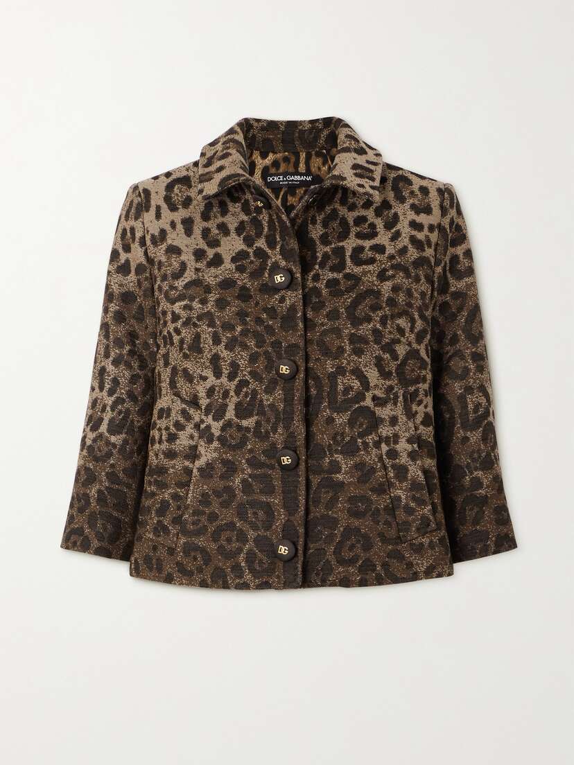 Dolce & Gabbana Wool-blend Leopard-jacquard Jacket