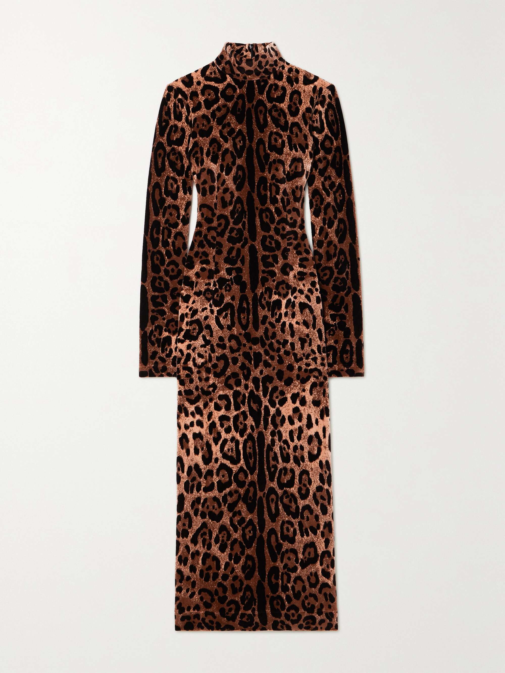 Leopard jacquard wool-blend coat