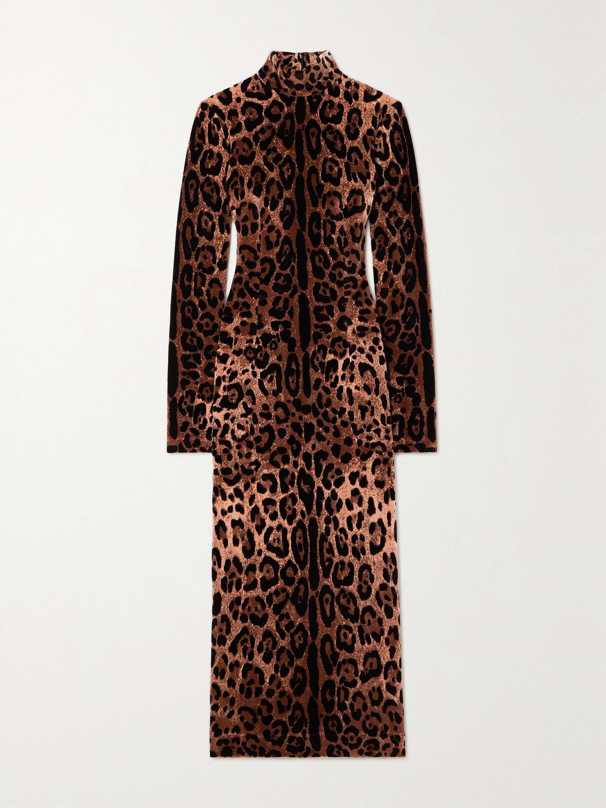 DOLCE & GABBANA Leopard-jacquard stretch-cotton chenille midi