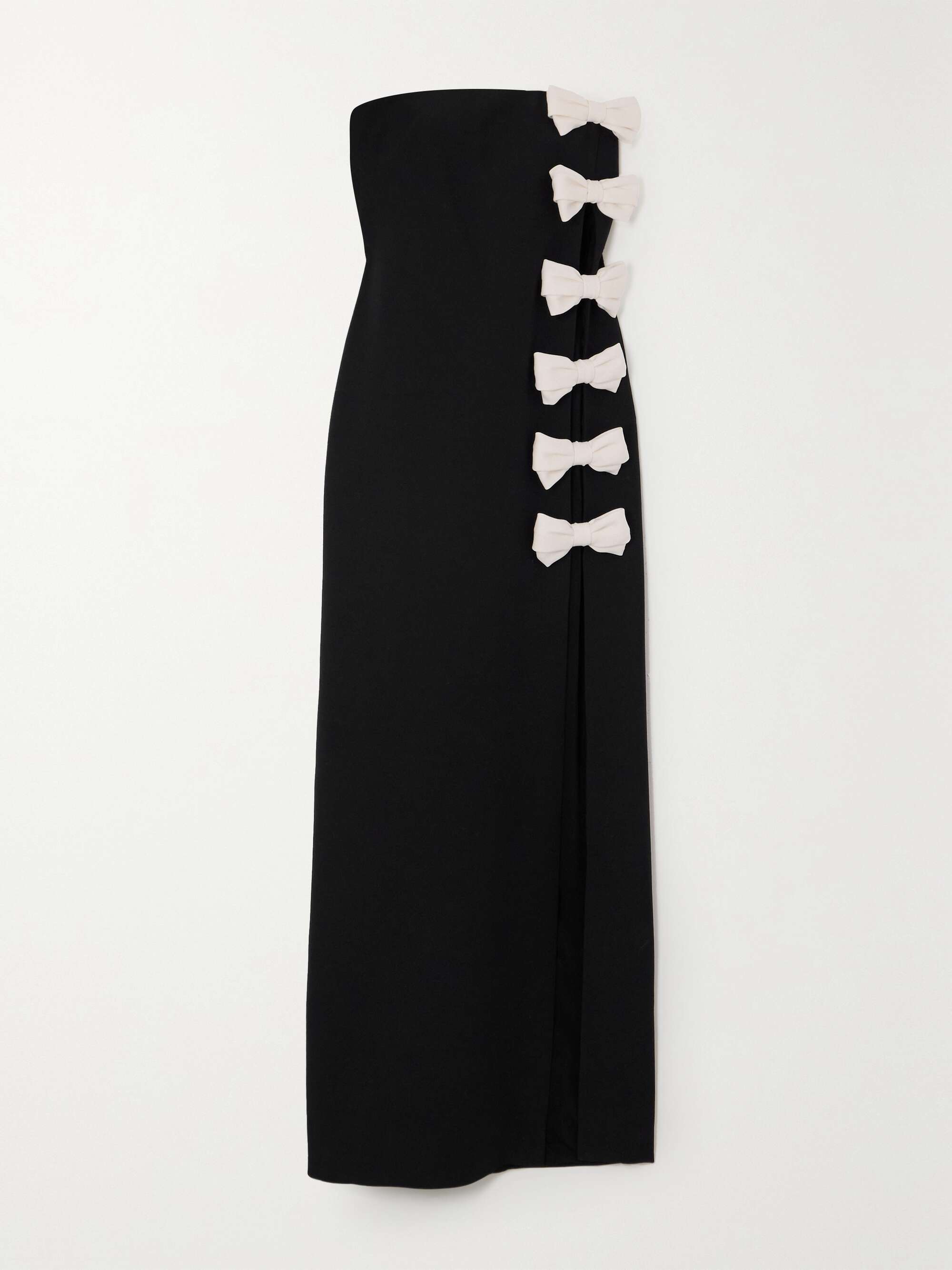 VALENTINO GARAVANI Strapless bow-detailed wool and silk