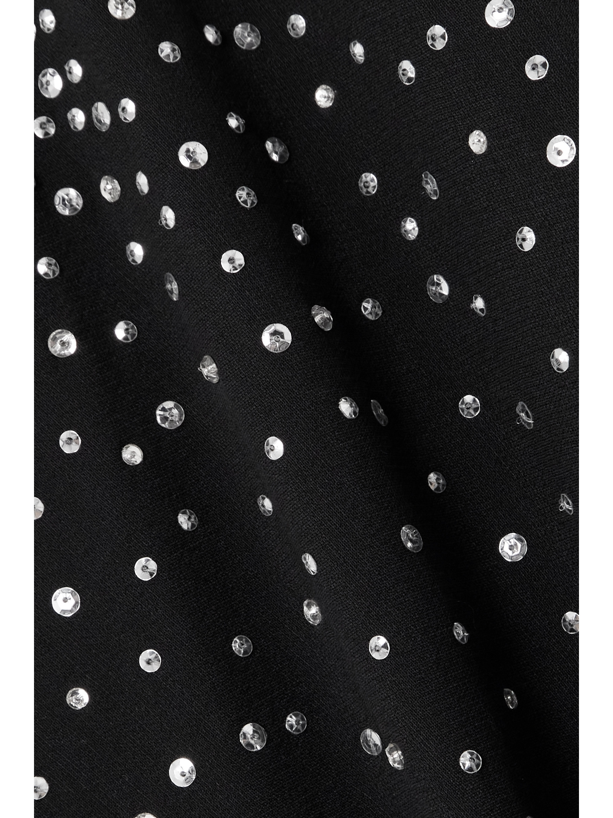 Valentino Garavani Belted embellished wool and silk-blend midi dress