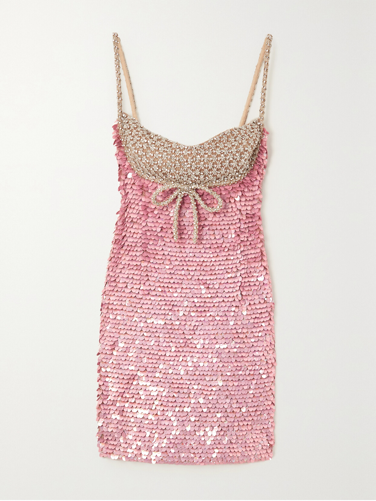 Valentino Garavani - Bead-embellished Sequined Tulle Mini Dress - Pink