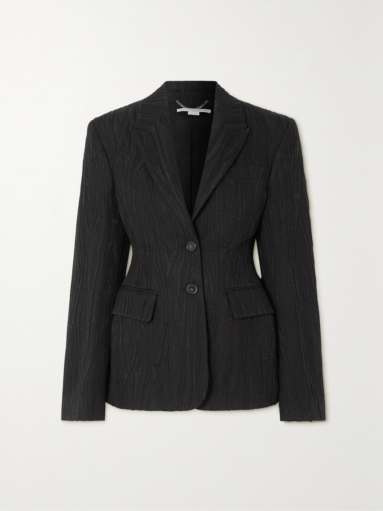 Stella McCartney - + Net Sustain Textured Organic Cotton-blend Blazer - Black