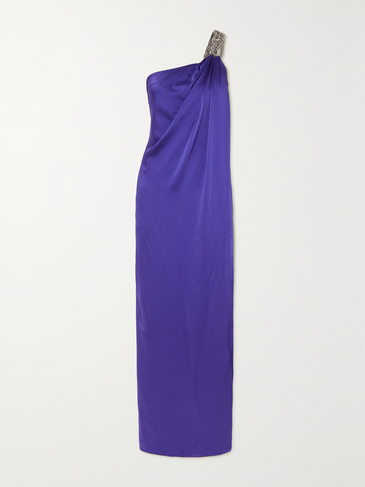 Stella McCartney - + Net Sustain Falabella One-shoulder Crystal-embellished Crepe Gown - Purple