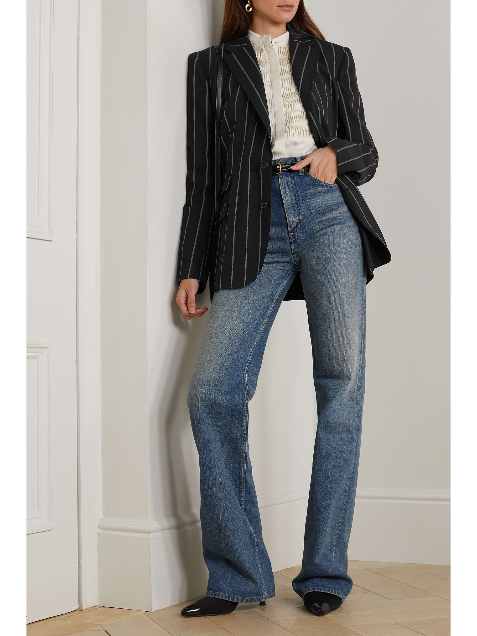 RALPH LAUREN COLLECTION Odera pinstriped wool-twill blazer | NET-A-PORTER