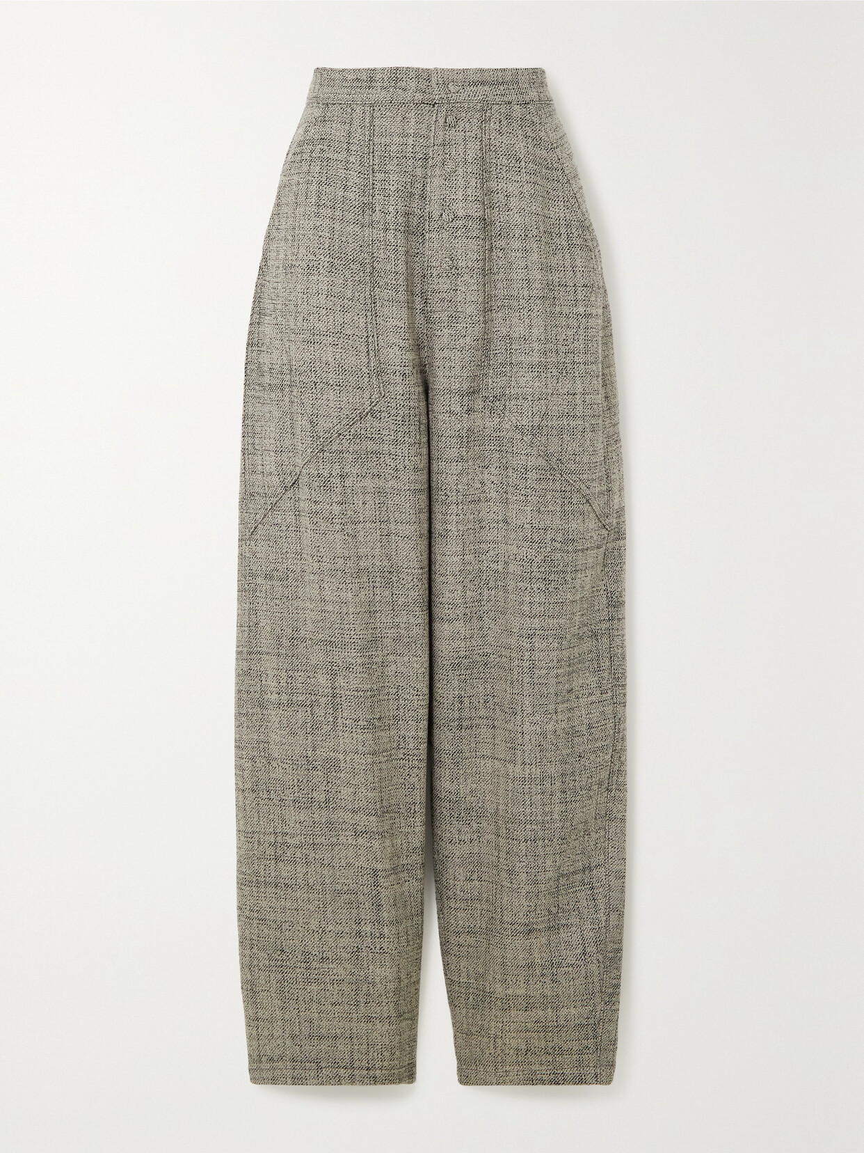 Shop Stella Mccartney + Net Sustain Wool-tweed Tapered Pants In Neutrals