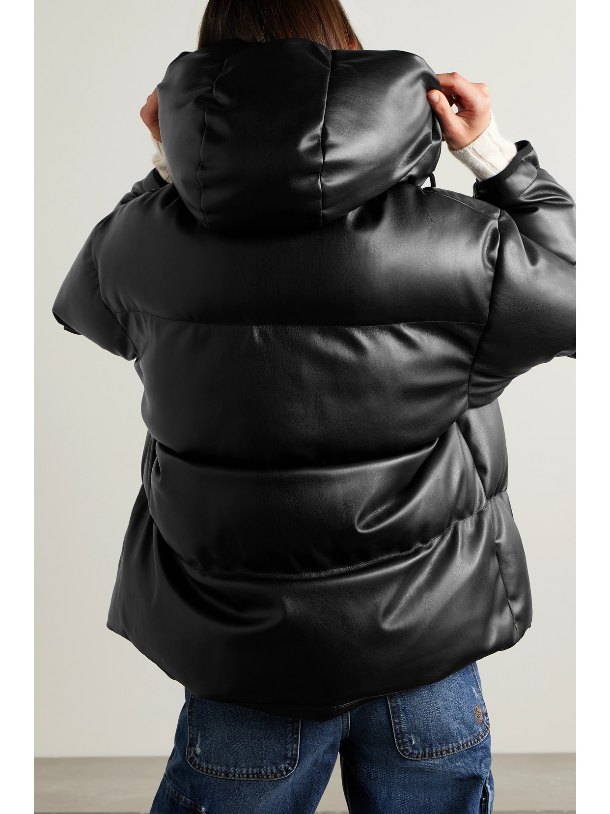 + Net Sustain Hooded Quilted Padded Vegetarian Jacket