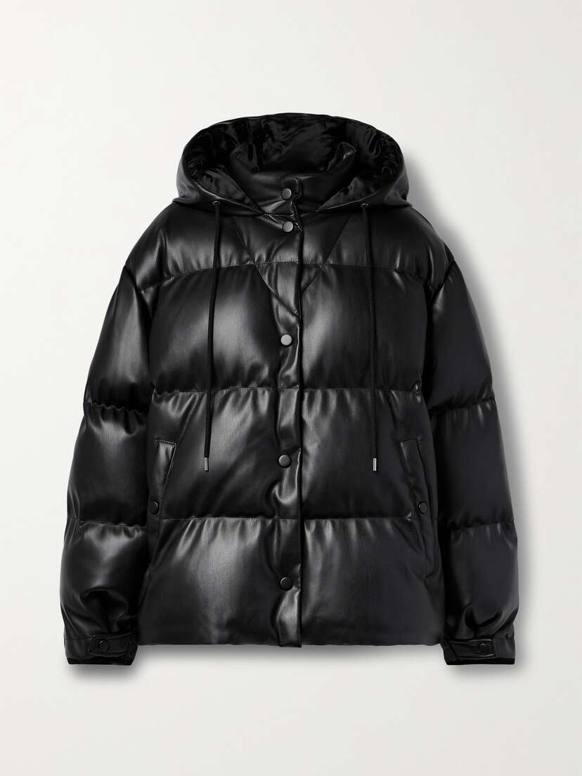 Stella McCartney + Net Sustain Hooded Quilted Padded Vegetarian Leather Jacket